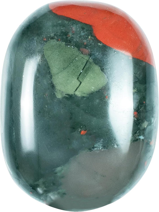 Crocon 50mm African Bloodstone Large Palm Stone 900+ Carats Pocket Worry Stones for Natural Chakra Balancing Reiki Healing Stones & Crystal Healing Spa Energy Crystals Gifts for Women