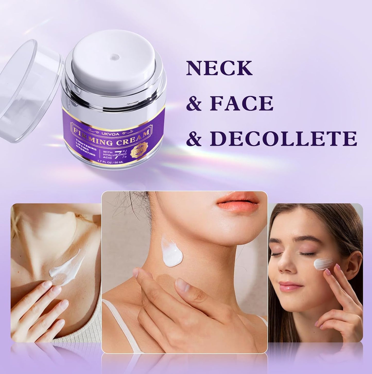 Retinol Neck & Face Wrinkle Cream for Women, Neck Cream for Tightening and Firming, Anti Aging Skin Care with Collagen & Hyaluronic Acid, Instant Face Lift Cream 2-Pack