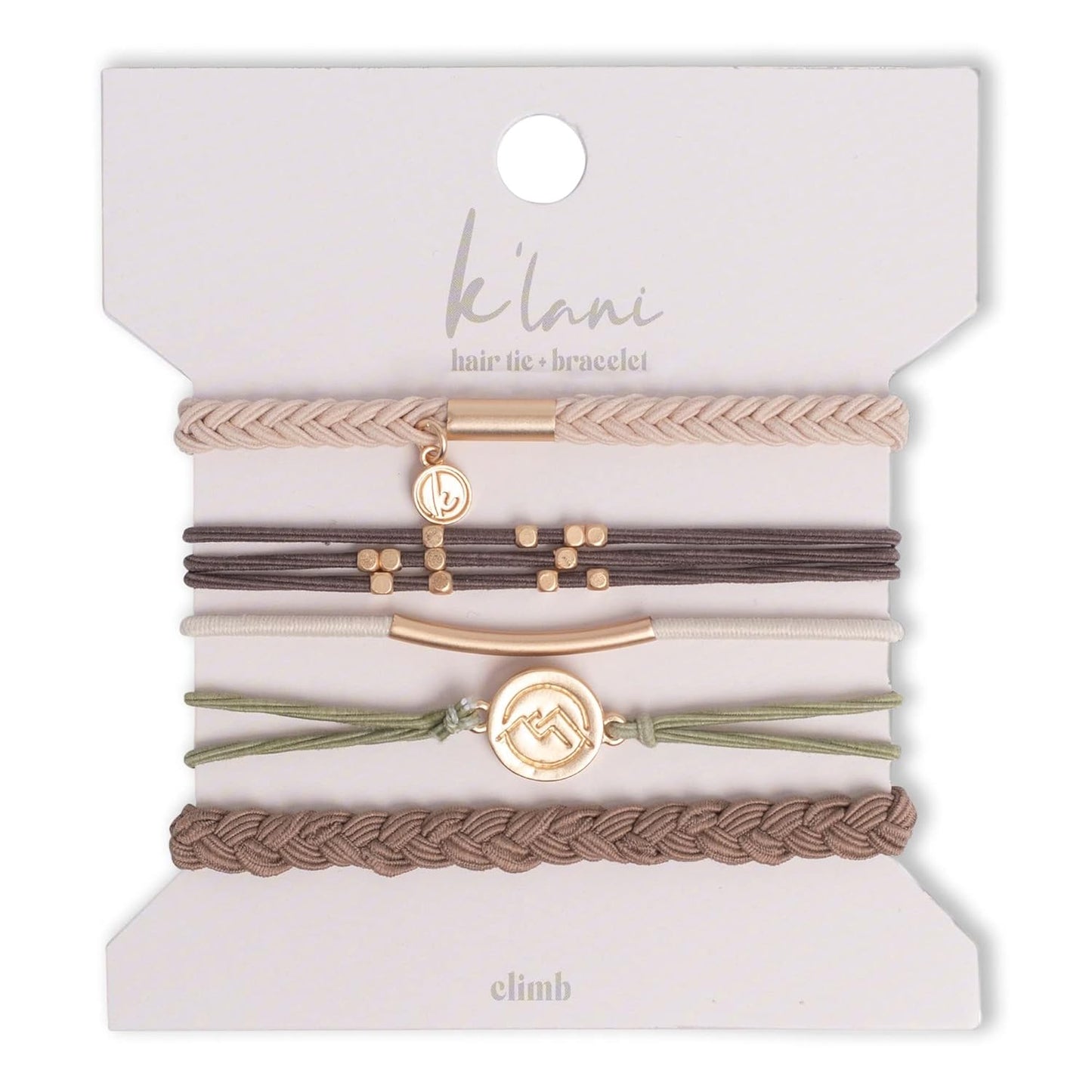 K'lani Hair Tie Bracelets for Women - Elastic Hair Bands That Double as Stylish Jewelry - Climb - Medium