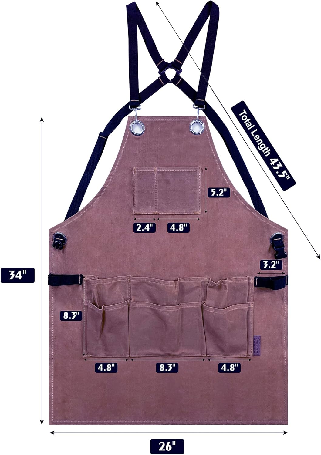 Woodworking Apron for Men Canvas Work Shop Aprons Waterproof with Tool Pockets for Woodworkers Carpenters