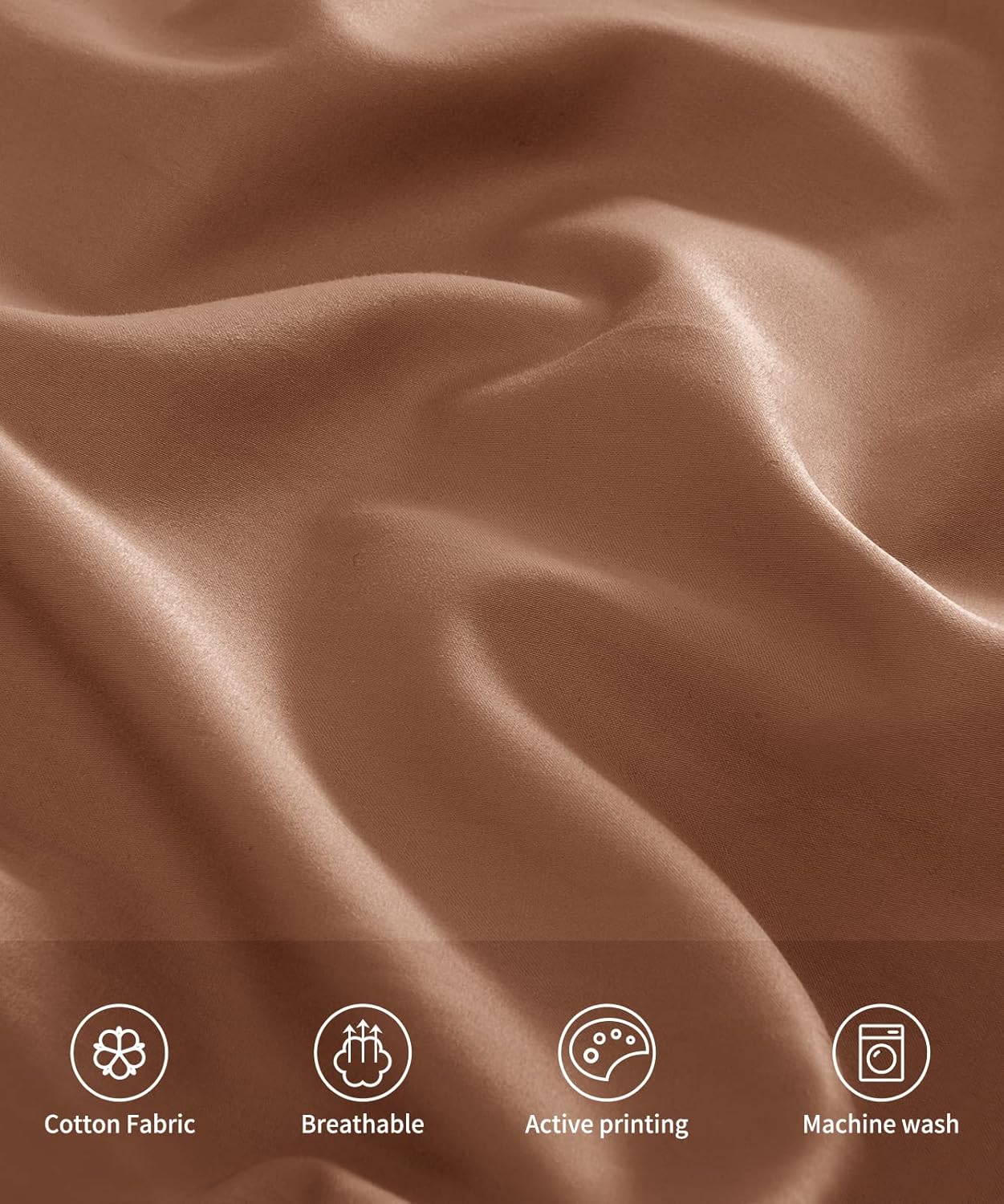 Warmstar Cotton Pillow Cases Standard Size Set of 2, 600 Thread Count Pillowcases 20x26 Inches, Soft Long Staple Cotton Pillowcases Breathable with Envelope Closure,Coffee Brown