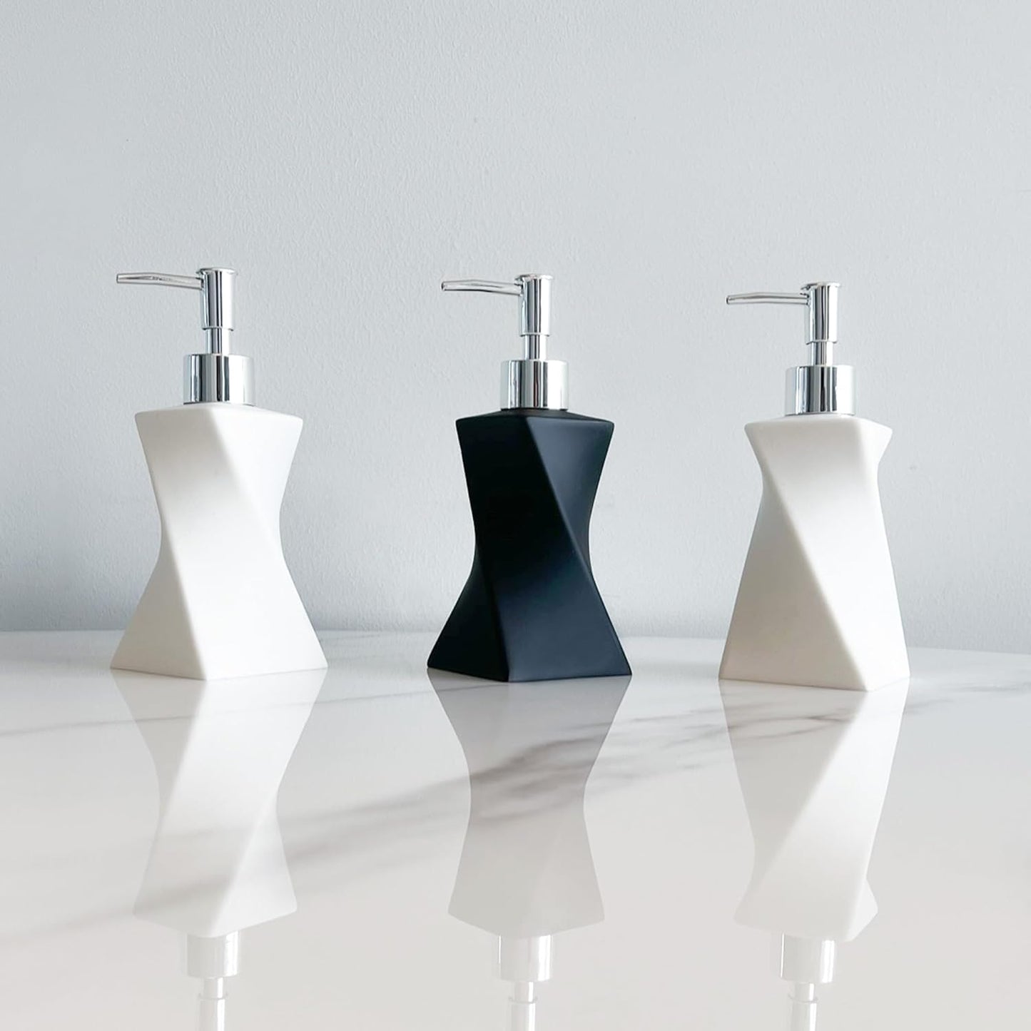 Pump Head Replacement for Soap Dispenser, 3 Pack, 28/400 Threads Standard Size, for Bathroom and Kitchen (Clear Silver)