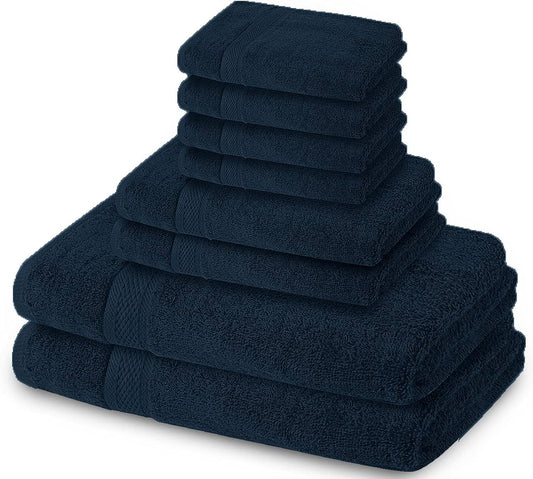 8 Piece Towel Set – 100% Cotton, Luxury & Soft Bath Towels, Highly Absorbent, Quick Dry, Plush & Fluffy, Hotel Quality, Large & Durable (2 Large Towels, 2 Hand Towels, 4 Washcloth)