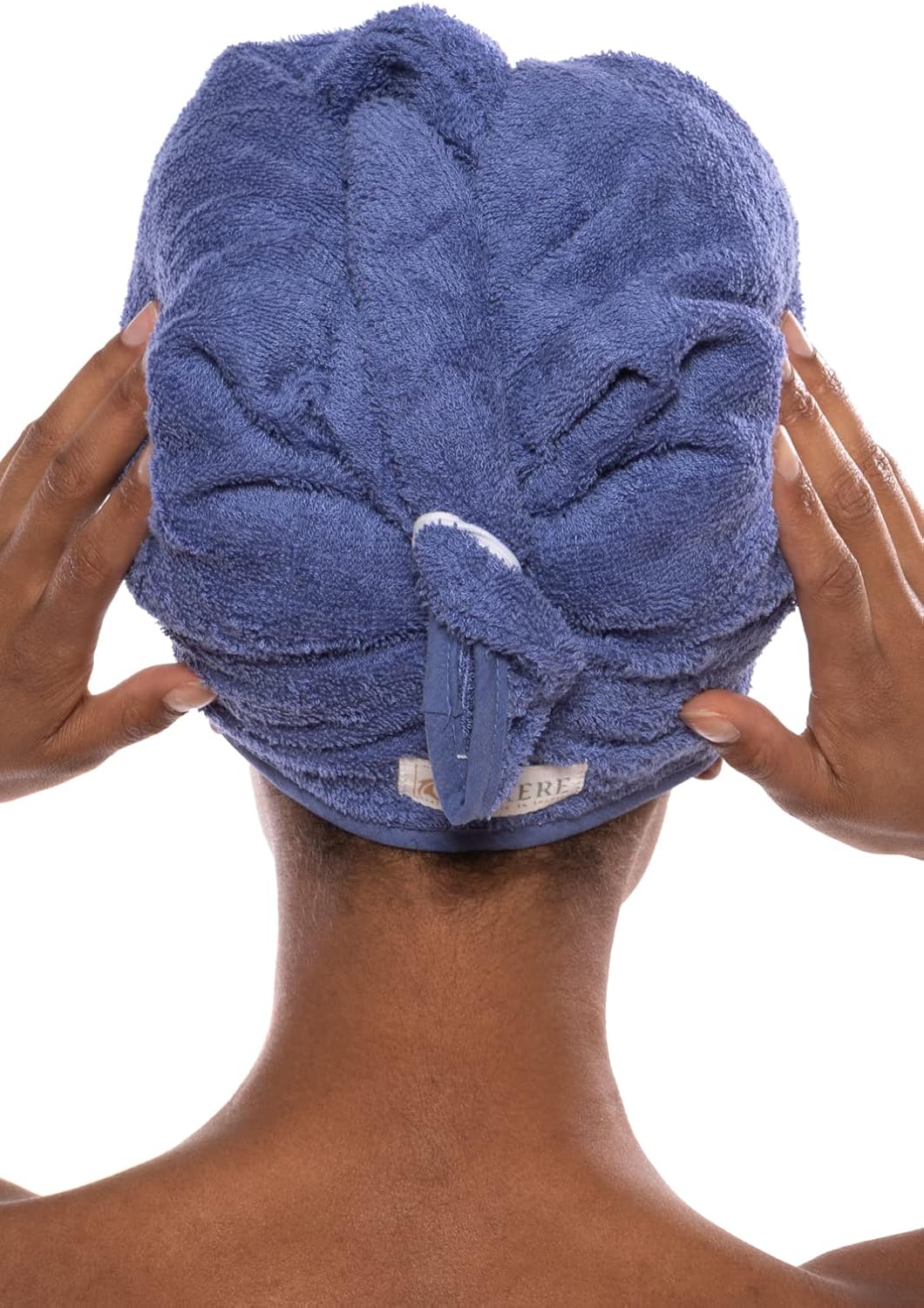 TexereSilk Women's Towel Wrap - Rayon Cotton Blend Spa Wrap Set (The Waterfall, Kashmir Blue, Large/X-Large)