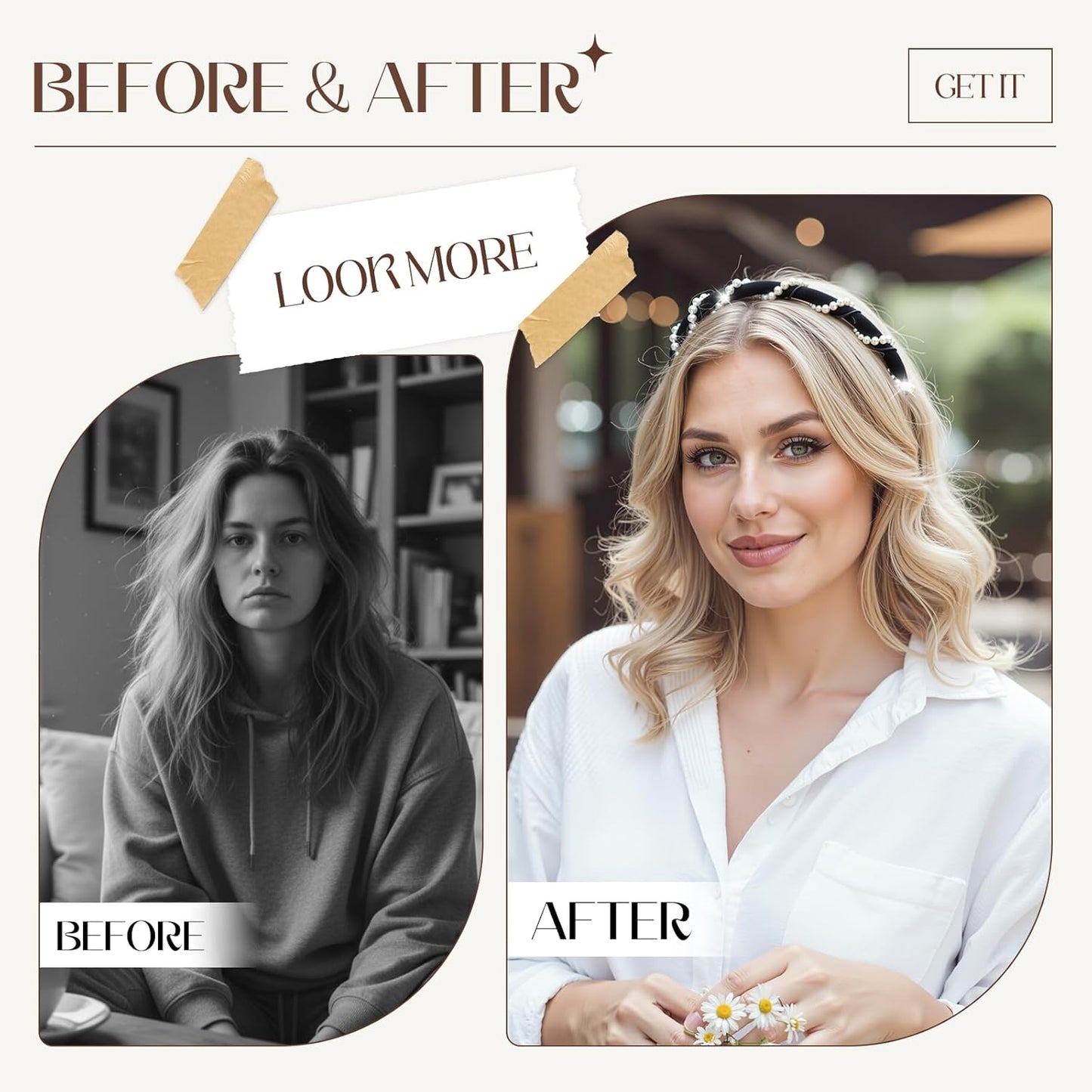 Vintage Pearl Headbands for Women - 3/2 Pack Comfortable High Cranium Hair Band with Non-Slip Teeth | Boho & Elegant Hair Accessories for Wedding, Party, Work, Date, Daily Wear, Gift for Her