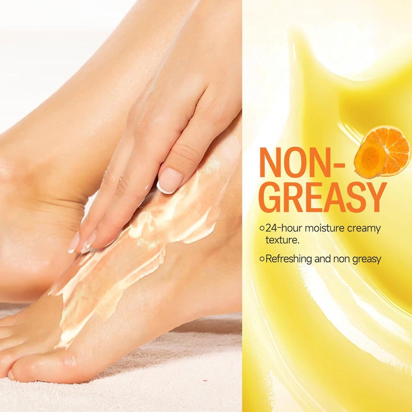 Turmeric & Vitamin C Foot Cream for Dry Cracked Heels and Feet, Ultra-Hydrating Softening Foot Cream, Moisturizes for Healthy Feet, 2.5 oz