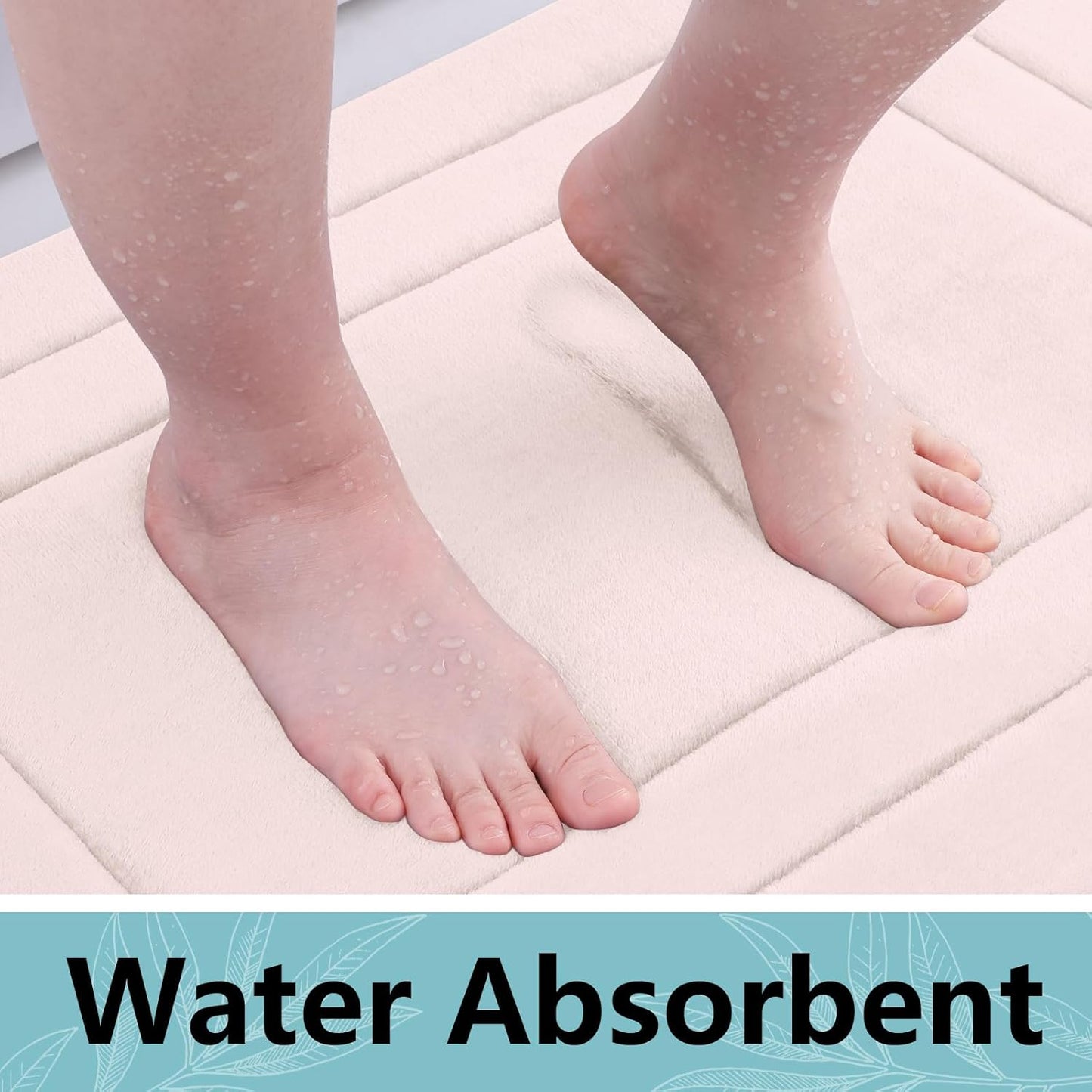 Arotive Memory Foam Bathroom Rug Mat 36x24, Ultra Soft and Absorbent Bath Mat, Machine Wash Dry, Comfortable Bath Rug Carpet for Bathroom Floor, Tub and Shower, Pink