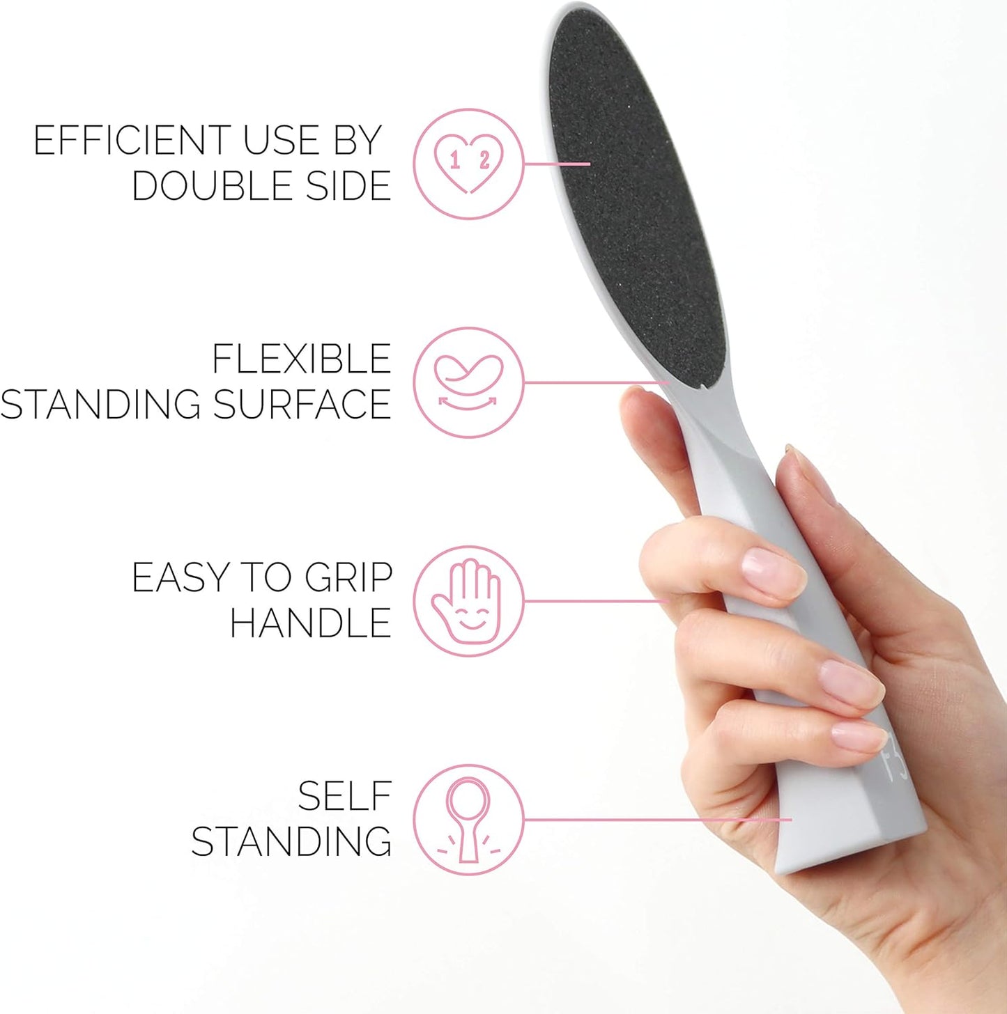 Self-Standing Emery Foot File, Double-Sided Pedicure Tool, Effective for Cracked Heel, for Wet & Dry Feet, Pedicure, Hygienic Exfoliating, Callus Remover, Foot Scrubber, Professional Care