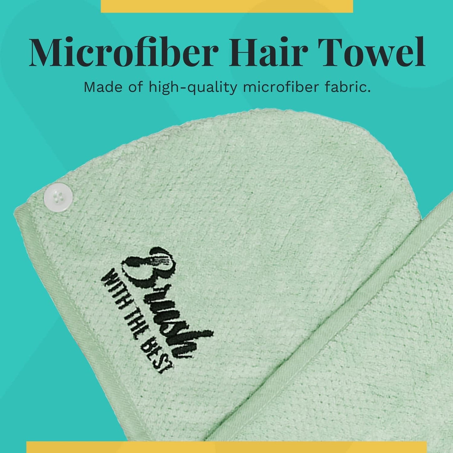 Felicia Leatherwood Microfiber Hair Towel Wrap - Quick Drying, Anti Frizz & Gentle on Hair - Easy to Use, Saves Time, Lightweight & Compact - for Curly, Long & Thick Hair - Mint - 4 Pack