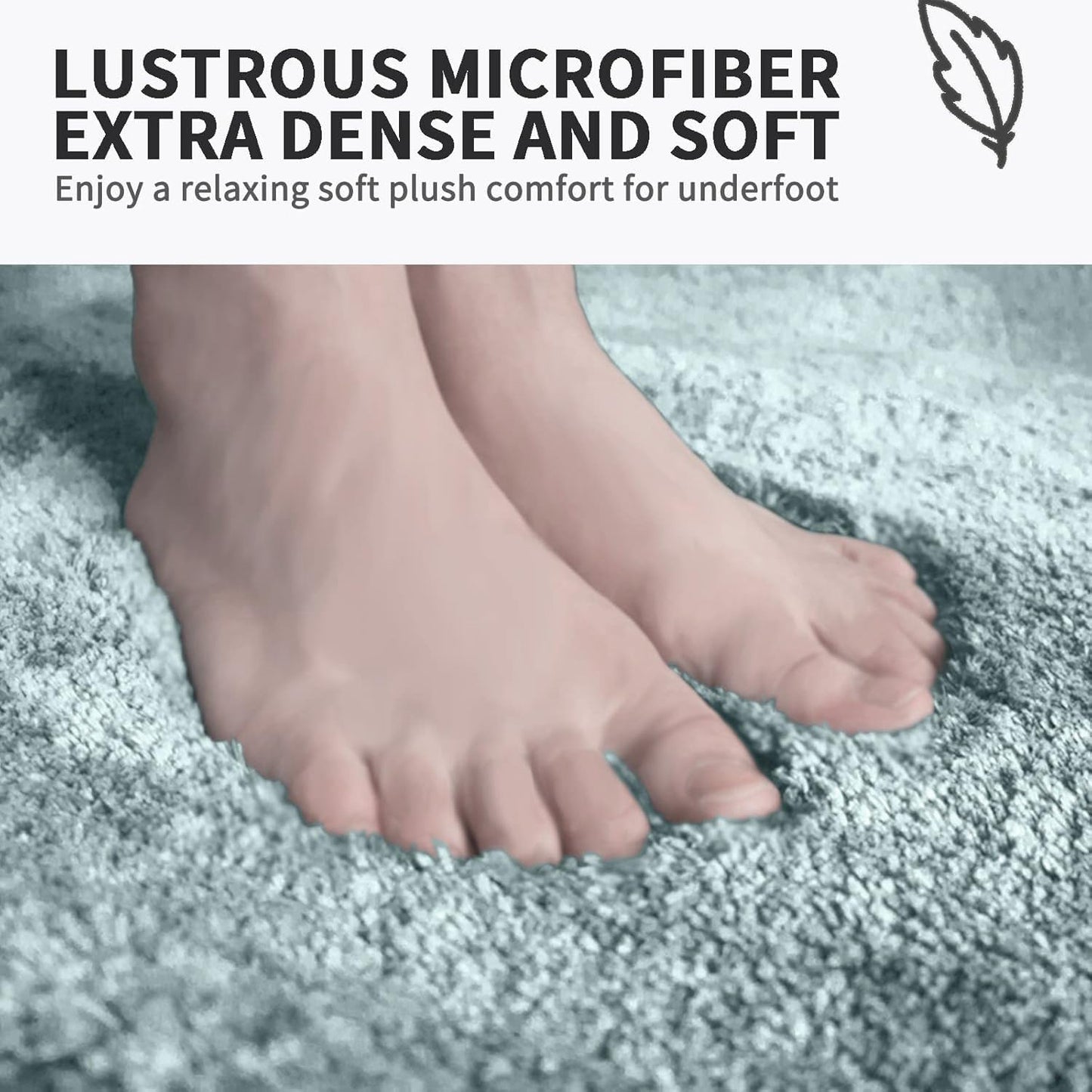 FIFU Bathroom Rugs 17" W x 24" L, Bath Mat for Bathroom, Bedroom, Laundry Room & Kitchen, Non-Slip Rubber Latex Backing, Extra Soft and Absorbent Polyester Carpet, Machine Washable Rug, Teal