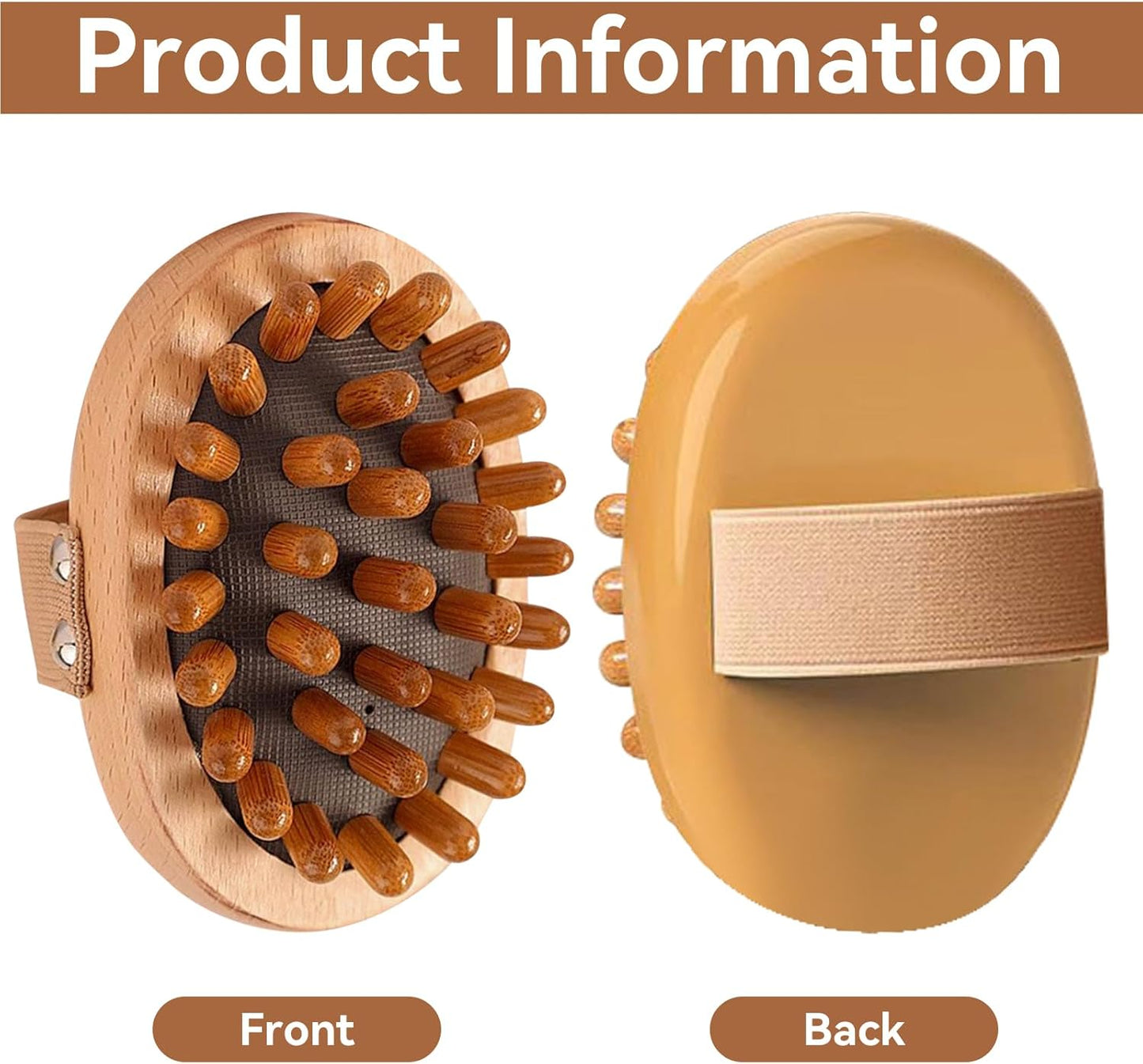 2pcs,Wooden Massage Brush for Body and Scalp - Natural Wood Cellulite Massager & Gua Sha Comb for Lymphatic Drainage, Muscle Pain Relief, Body Shaping