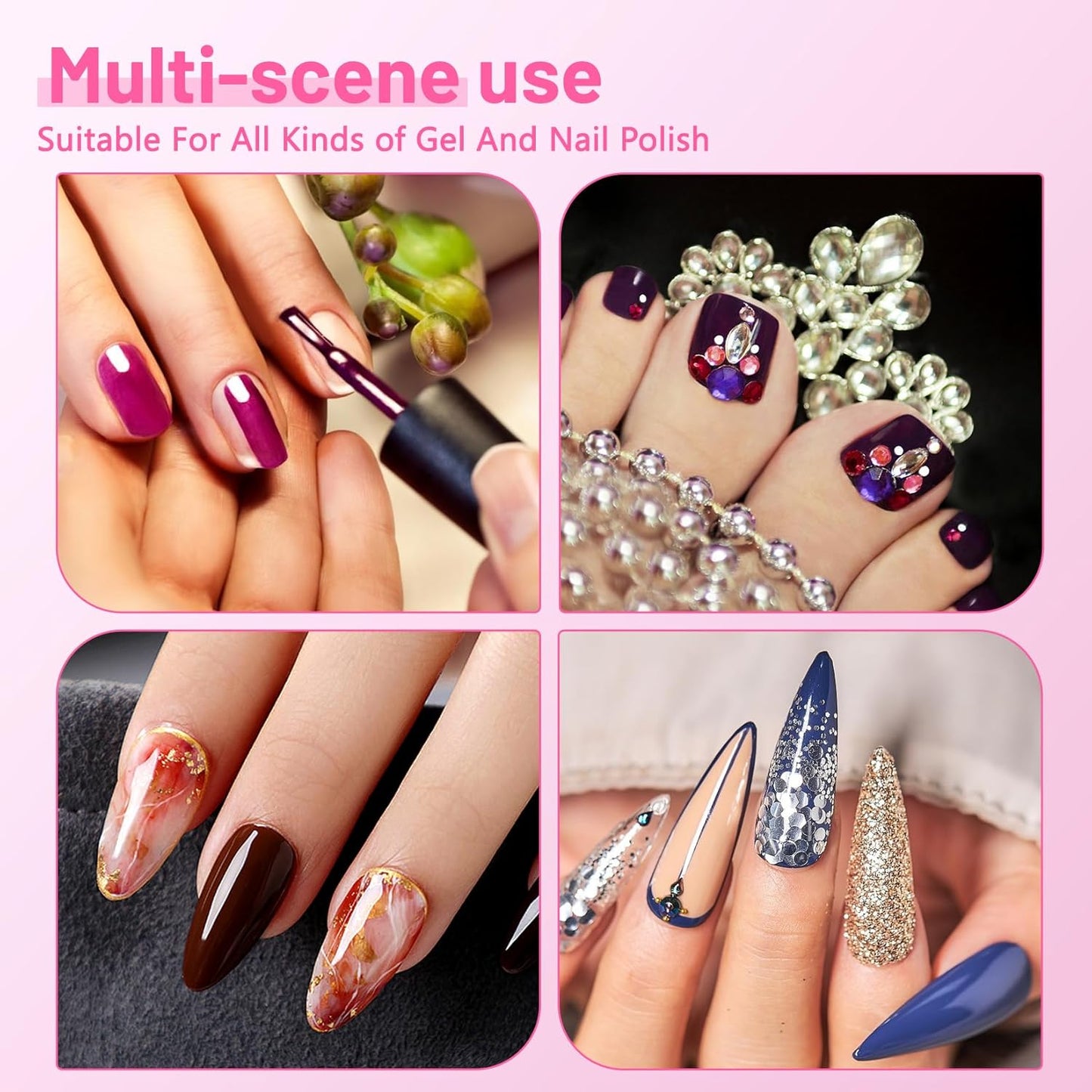 AORAEM UV LED Nail Lamp, 3W Portable Duck Neck UV Nail Lamps Dryer Gel Polish Curing Light with Pink Gooseneck for Gel Nails Tips USB Plug Play Nails Salon and Home DIY