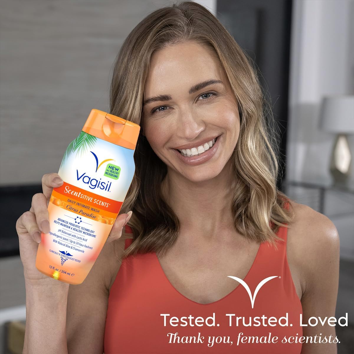 Vagisil Feminine Wash for Intimate Area Hygiene, Scentsitive Scents, pH Balanced and Gynecologist Tested, Citrus Paradise, 12 oz (Pack of 1)