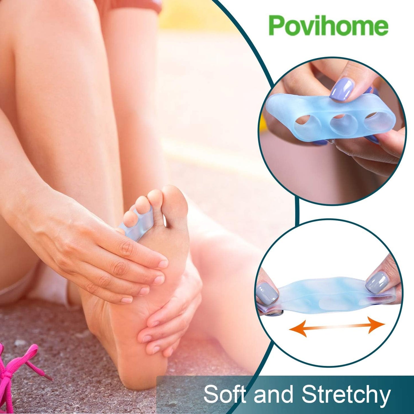 Povihome 10 Pack Pinky Toe Separator and Protectors for Overlapping Toe, Curled Pinky Toes - Spacers for Morton's Neuroma Pain Relief