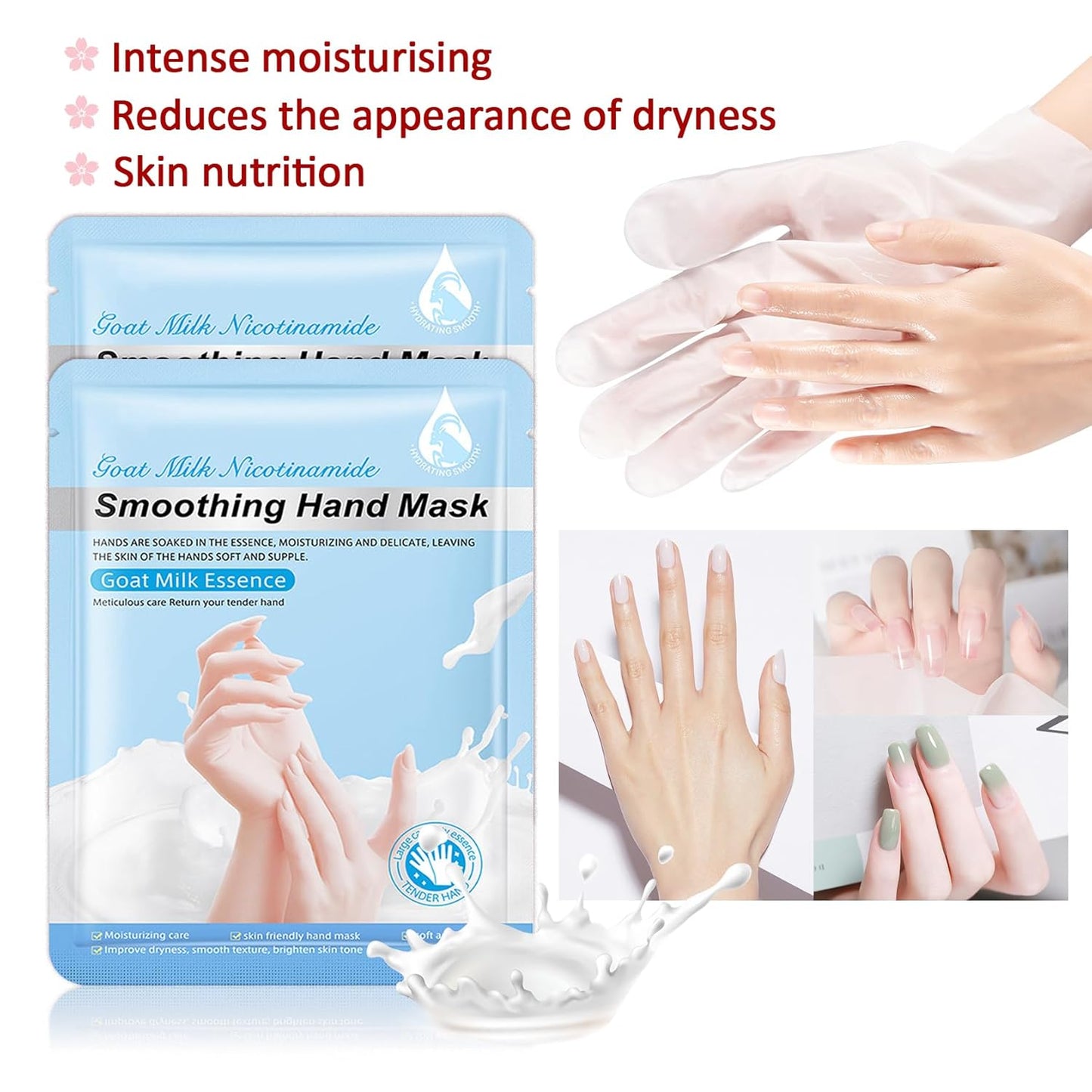 Hand Masks Moisturizing Gloves,6 Pairs Hydrating Hand Peel Masks Gift Set for Dry Cracked Hands Care,Long-lasting and Non-greasy Hand Moisturizer Gloves for Women K
