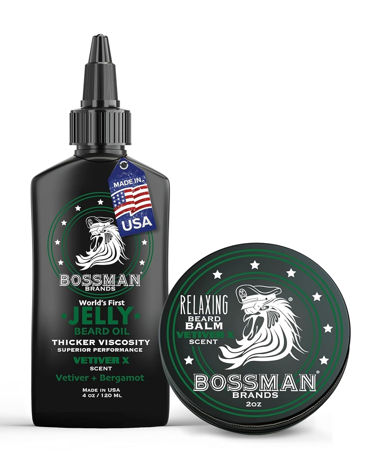 Bossman Beard Oil Jelly and Relaxing Beard Balm Combo - Vetiver X Scent