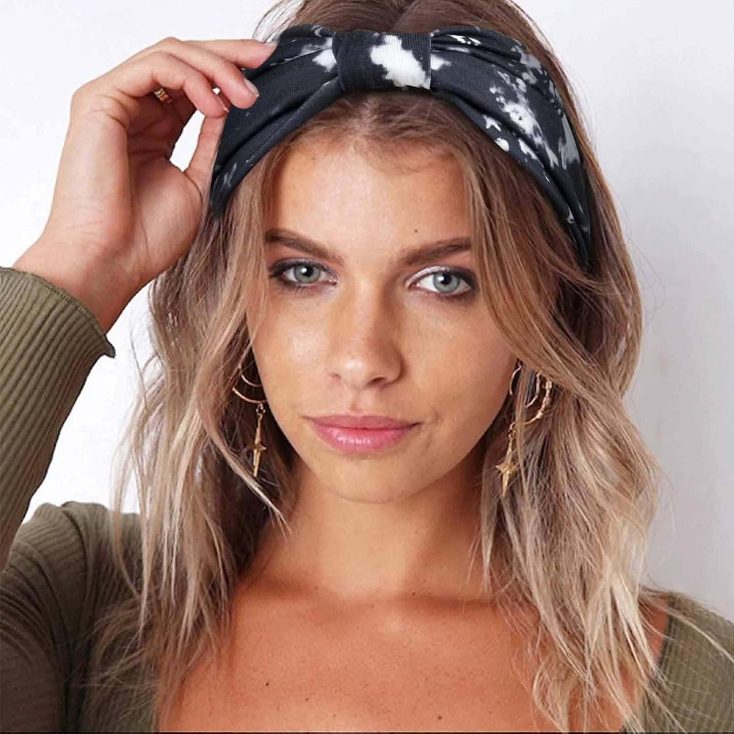 Wide Headbands for Women Knotted No Slip Head Bands Soft Turban Headband Hair Accessories Boho African Solid Color Head Wraps for Women Yoga Workout Pack of 6