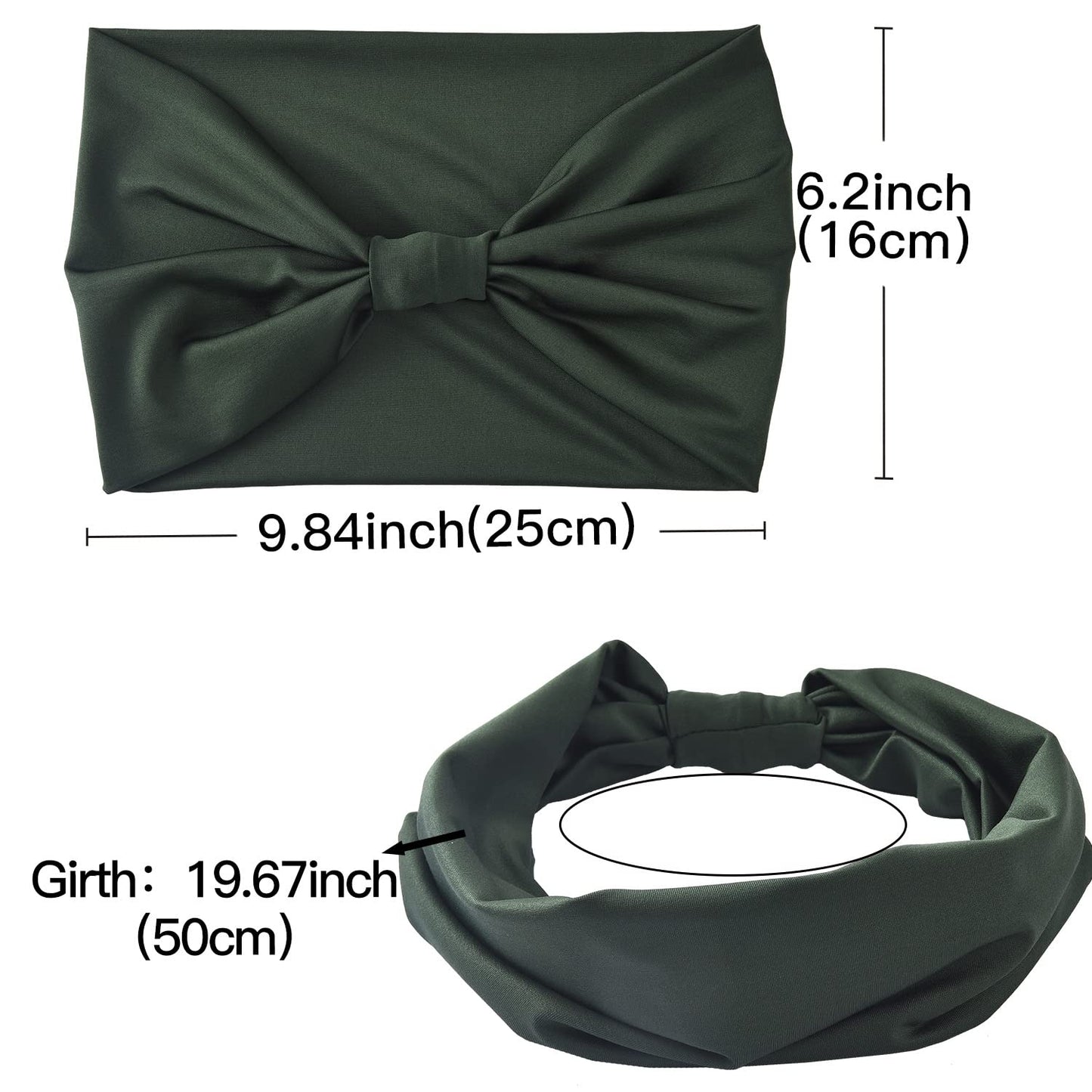 Yeshan Wide Headbands for Women Large African Bandana headband Non Slip Boho Head bands Yoga Running Sports Workout Gym Turbans Thick Head band,pack of 6