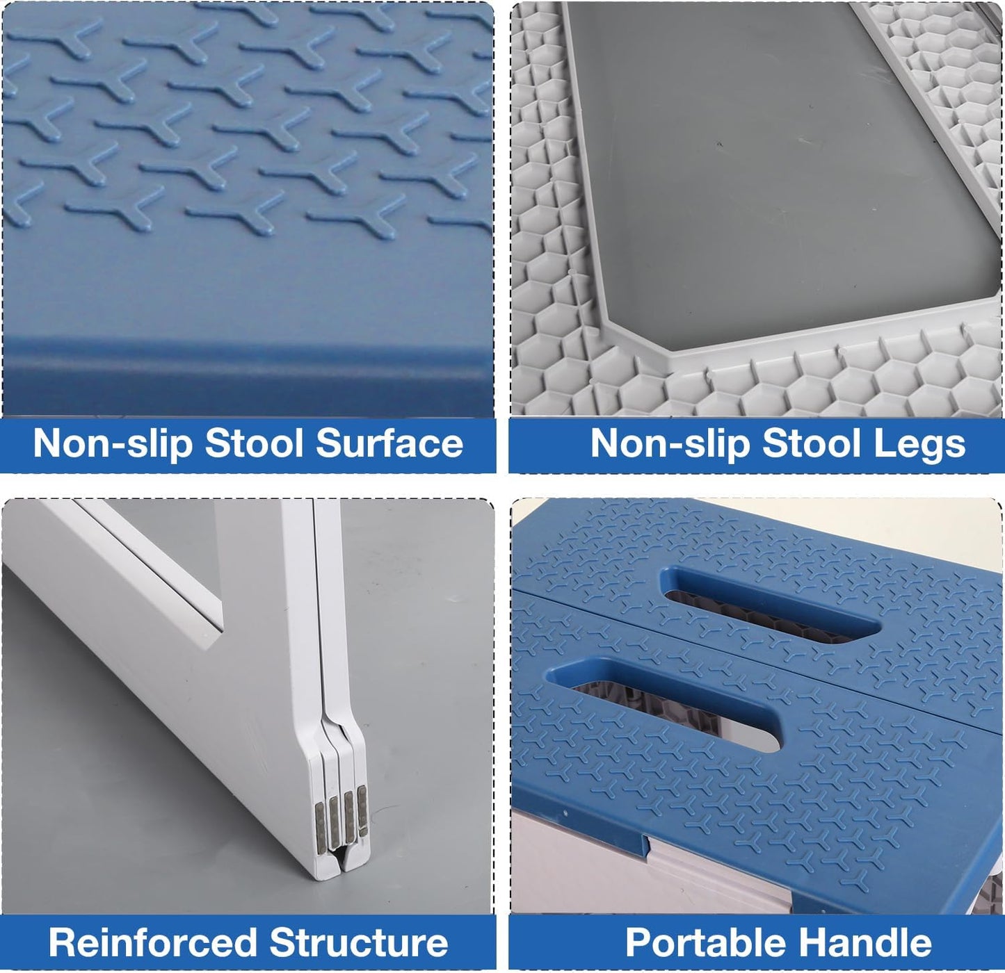 Bathroom Foot Rest Stool, Foldable Waterproof Plastic Step Stool, Non-Slip Compact Stool for Shower, Holds Up to 330 lbs, 17.7 inches