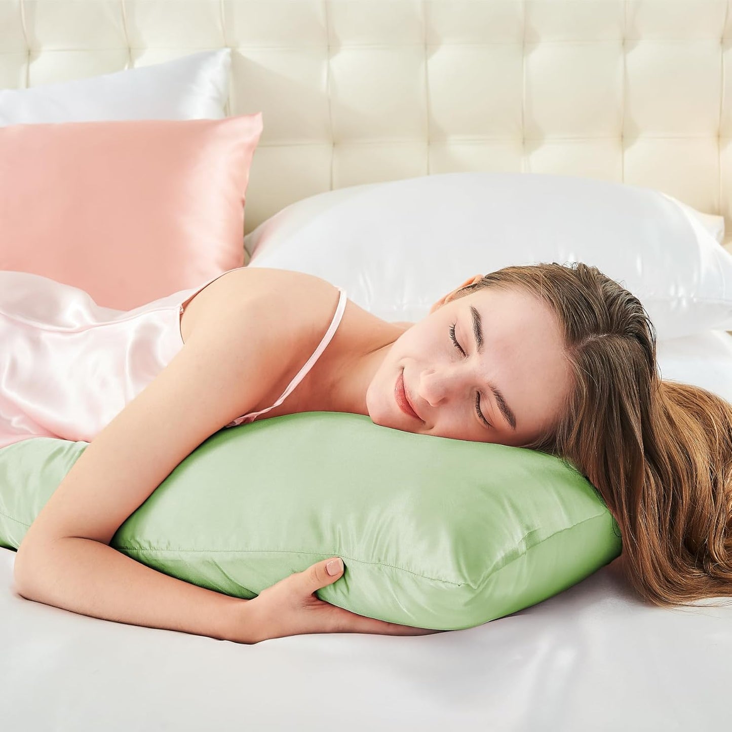 BEDELITE Satin Body Pillow Cover, Super Soft and Cooling Body Pillow Pillowcase for Hair and Skin, Breathable Silky Full Long Pillowcase Cover(20"x54", Gleam)