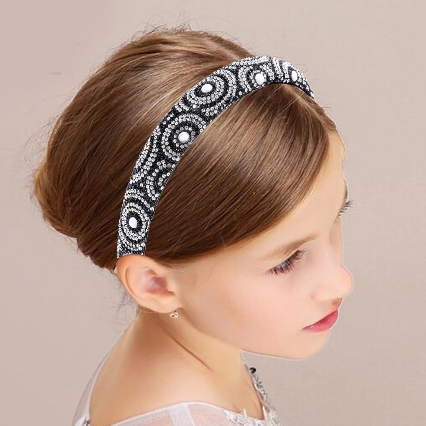 Rhinestone Headbands for Women Fashion Jeweled Headbands High Elastic Glitter Headband Comfortable Sparkly Hairband Hair Hoop Hair Accessories for Ladies Girls with 2PCS