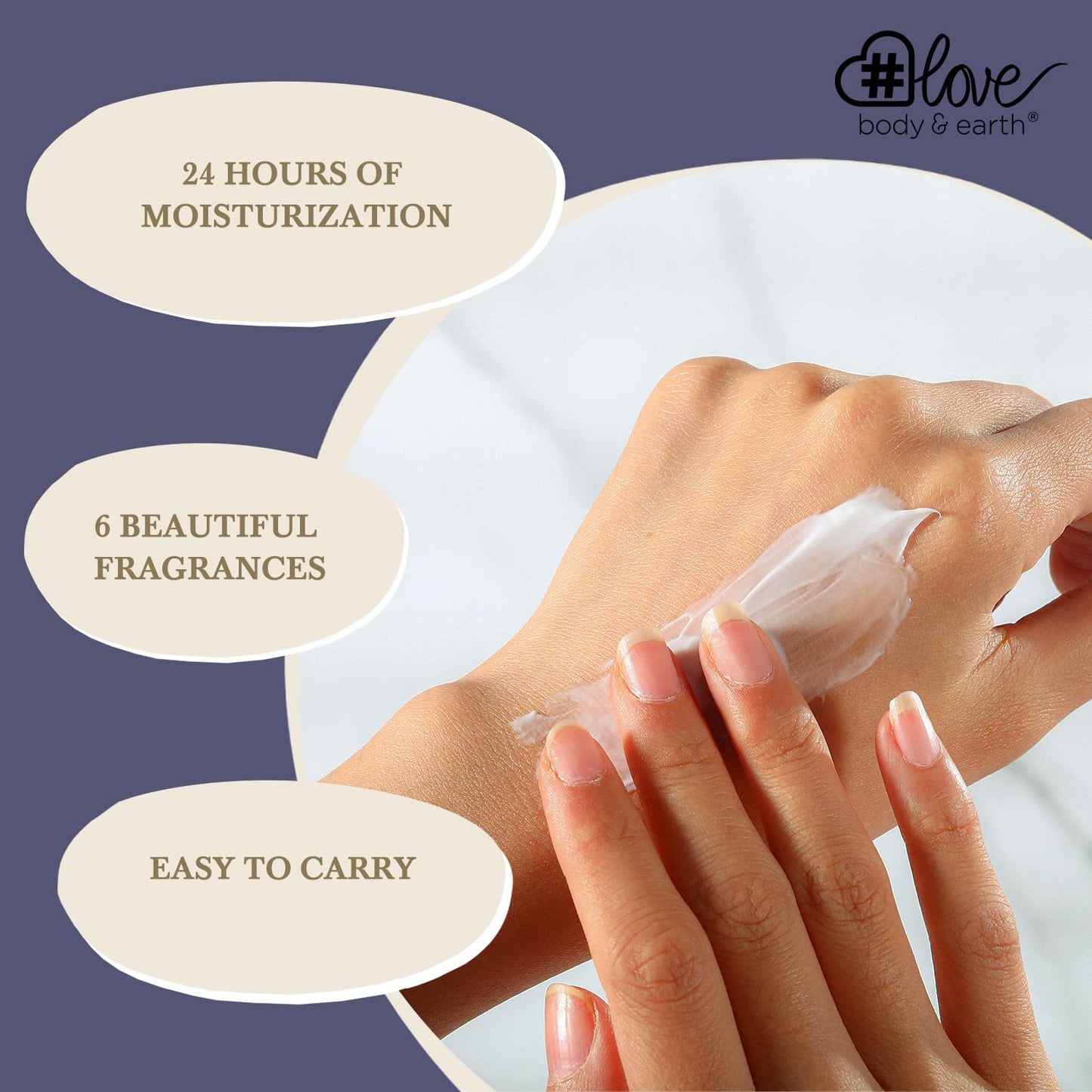 BODY & EARTH # LOVE Hand Cream Gift Set, Mothers Day Gifts for Mom, Moisturizing Hand Lotion Set with Natural Glycerin and Vitamin E, 6 Pcs Hand Lotion Gift Sets for Women Men, Birthday Gifts for Her