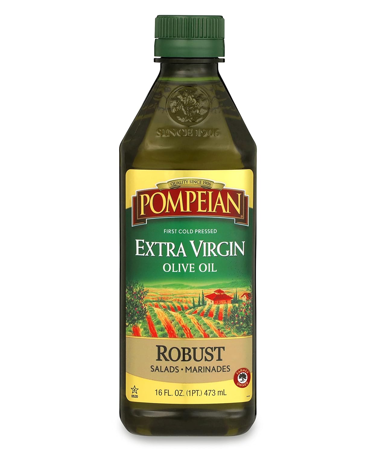 Pompeian Robust Extra Virgin Olive Oil, Contains Polyphenols, First Cold Pressed, 16 Fl Oz