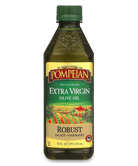 Pompeian Robust Extra Virgin Olive Oil, Contains Polyphenols, First Cold Pressed, 16 Fl Oz