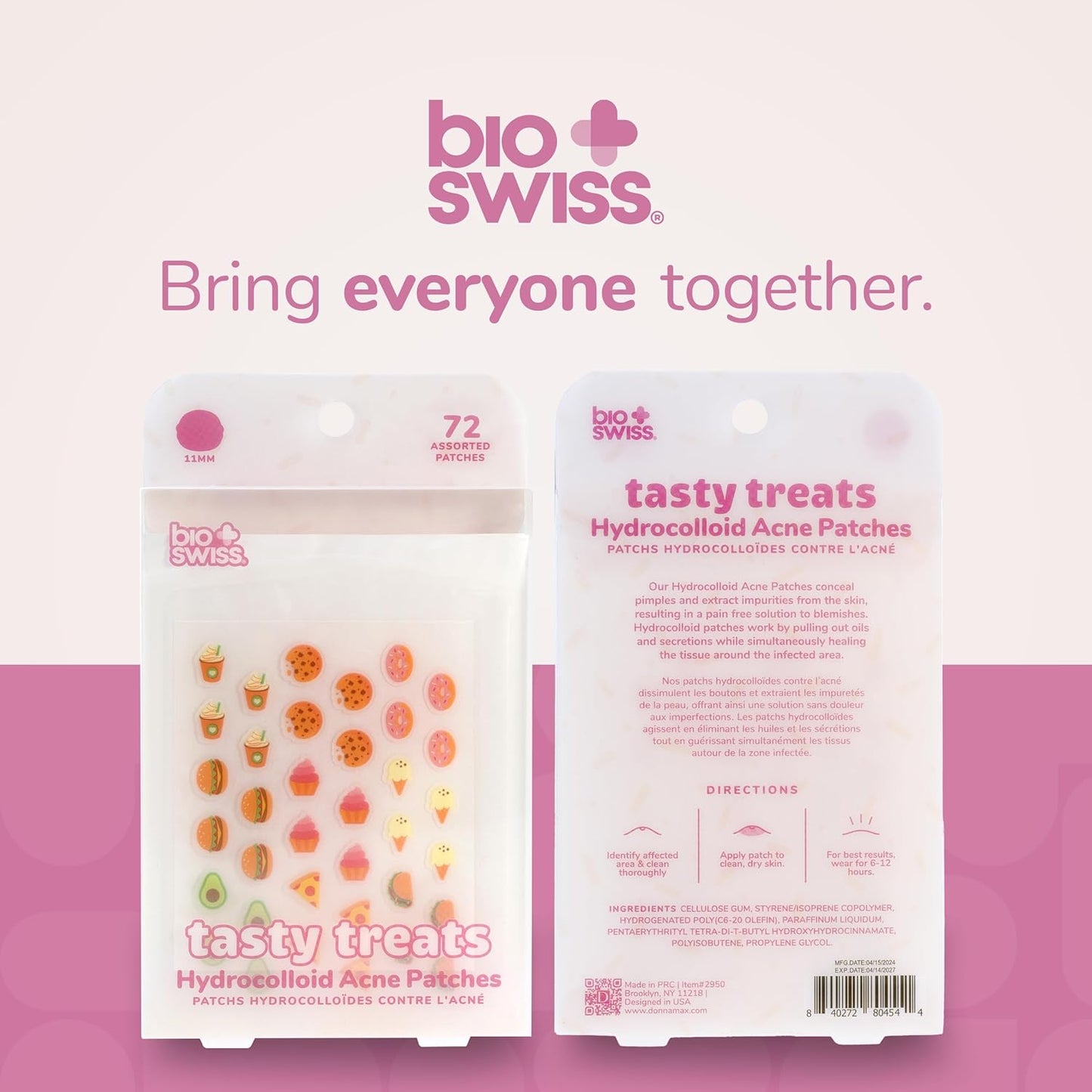 BioSwiss Tasty Treats Pimple Patches, Hydrocolloid Acne Patch for Zits and Blemishes, Face and Skin Stickers, 72 Count