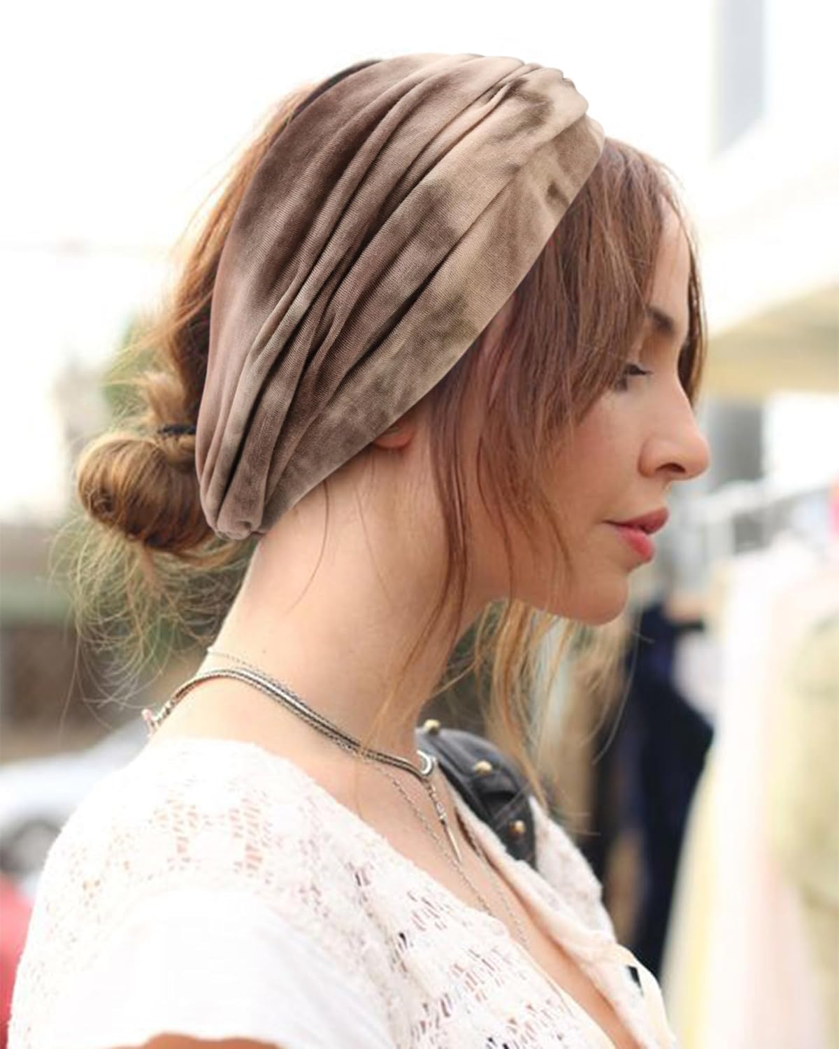 DRESHOW 4 Pack Turban Headbands for Women Wide Vintage Head Wraps Knotted Cute Hair Band Accessories