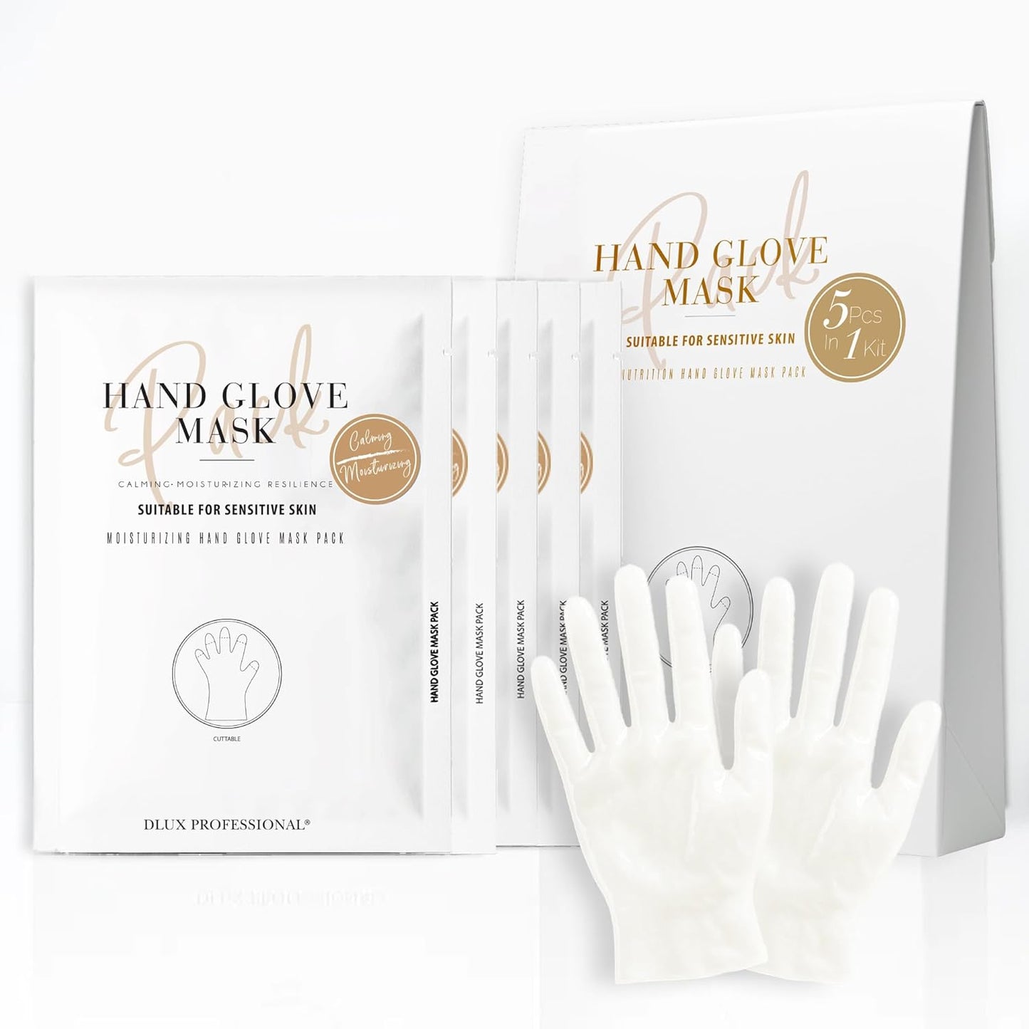 DLUX PROFESSIONAL Hand Masks - Moisturizing Fragrant Hand Mask Gloves, Protein Rich Moisturizing Gloves For Dry Skin, Single Use