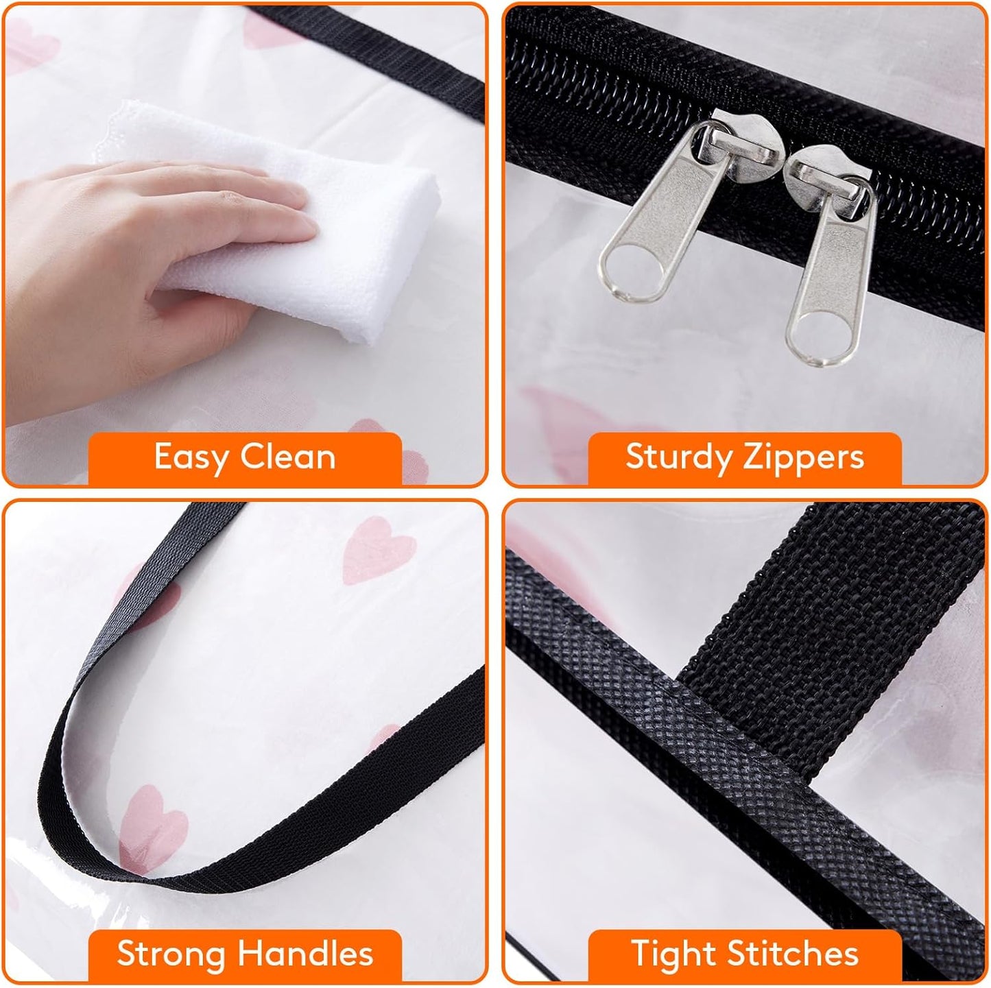 Lifewit 12 Pack Clear Clothes Storage Bags, 60L Plastic Blanket Storage Bag, Vinyl Foldable Moving Bags with Zipper, Closet Organizers and Storage Containers for Bedding, Duvet, Comforter