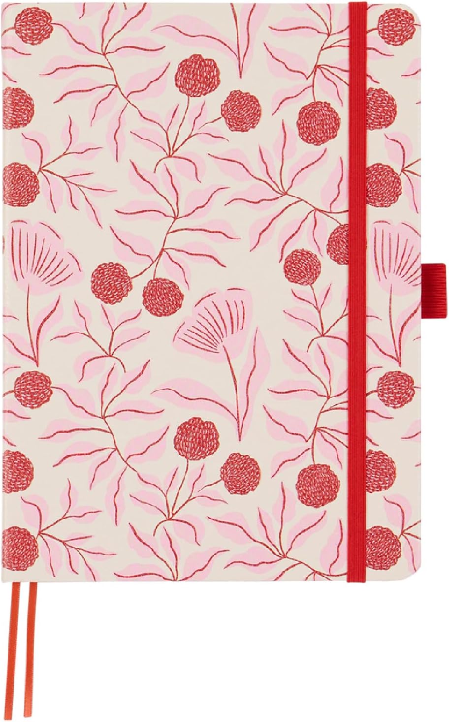Happy Planner Small Undated Book-Bound Journal with 80 Pages of Thick 100 GSM Paper, A5 Size, Dot-Lined Layout, Feathered Floral
