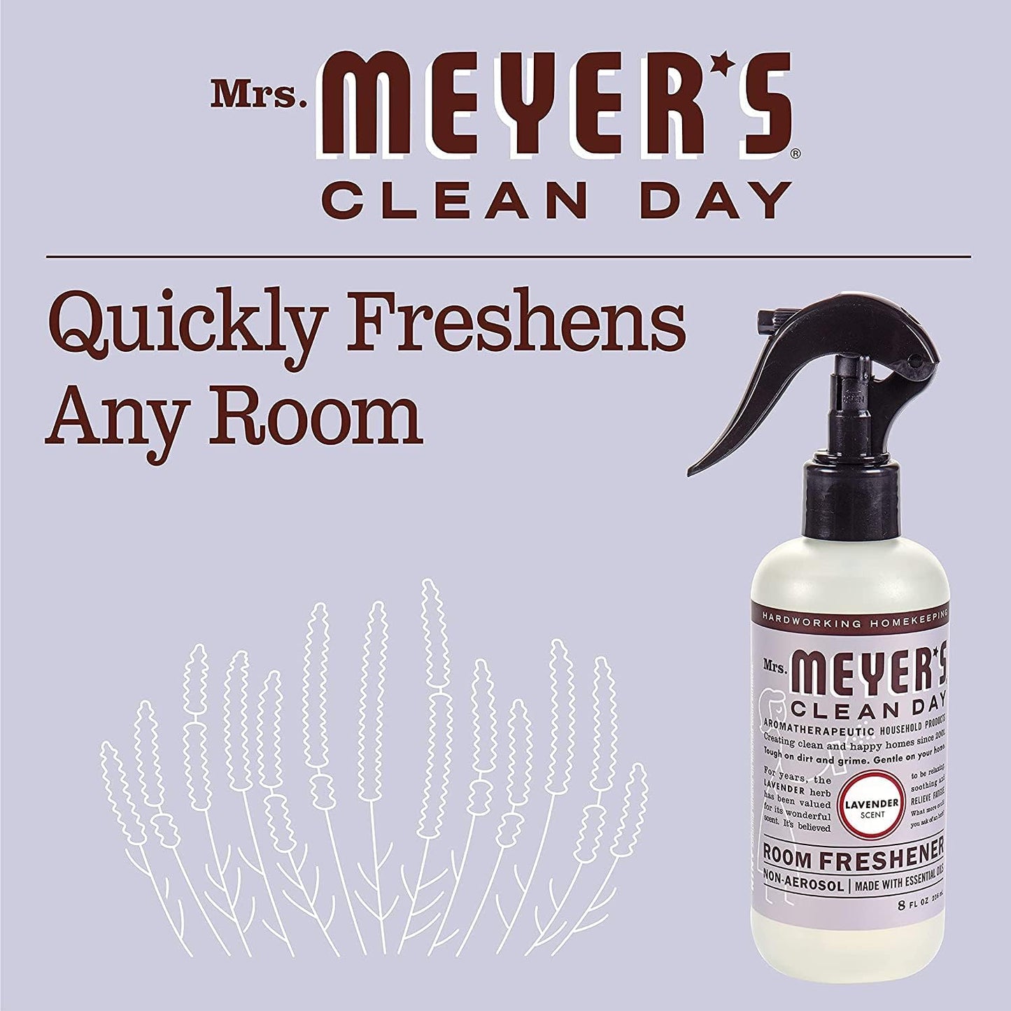 Mrs. Meyer's Clean Day Room Freshener, Lavender 8 Fl Oz (Pack of 2)