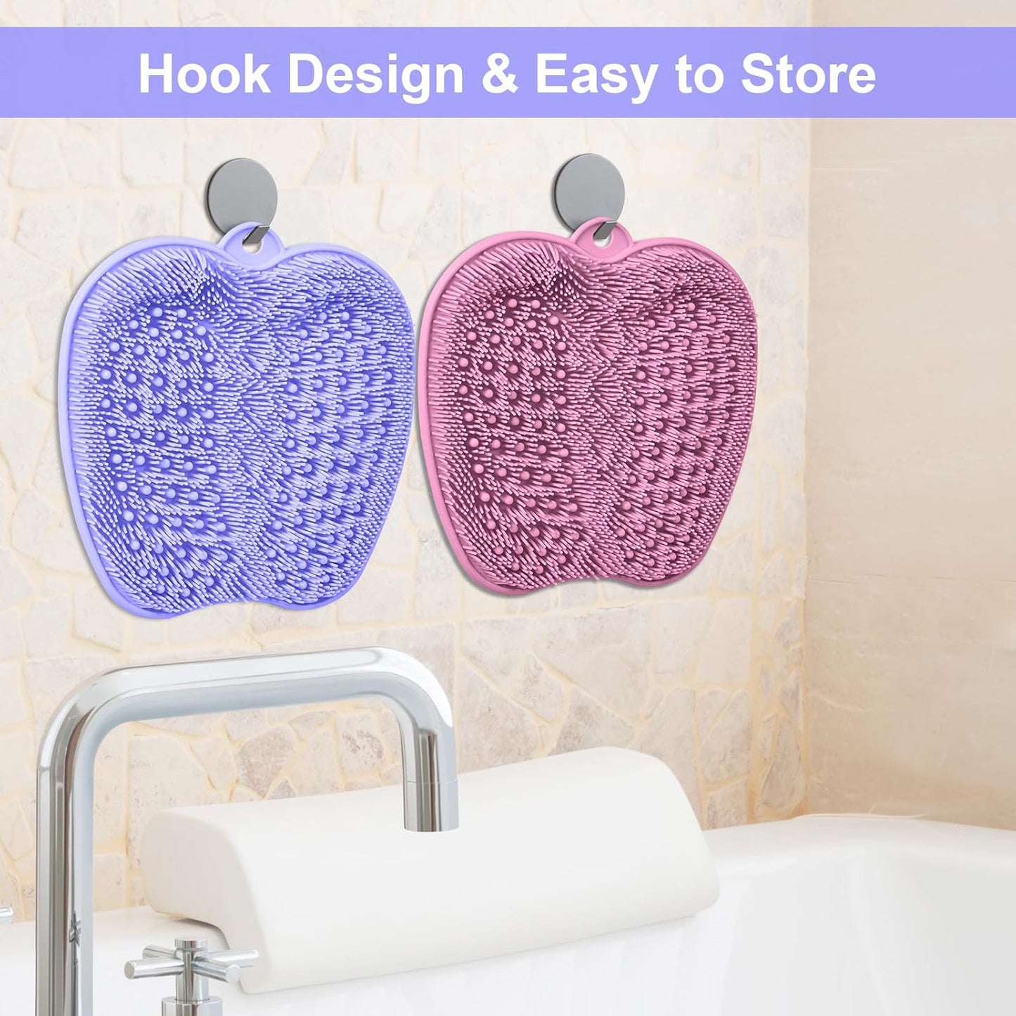 BESKAR Shower Foot Scrubber Mat with Non-Slip Suction Cups, Foot Spa Brush for Cleaning & Exfoliating Your Feet No Bend, Foot Points Reflexology Mat for Relax Your Feet