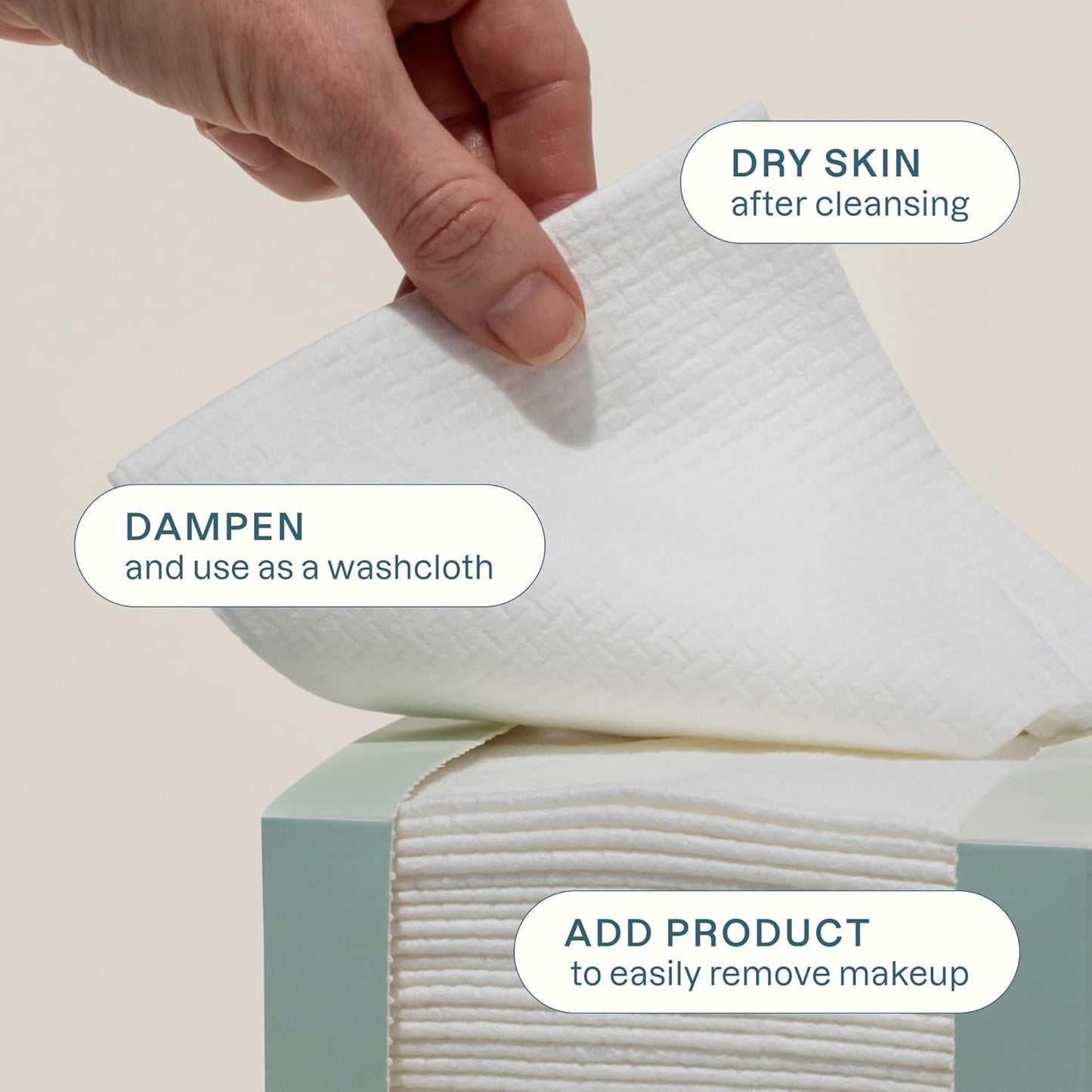 Cliganic Clean Face Towels XL, Multi-Pack (100 Count), Disposable, Ultra-Absorbent, Hypoallergenic & Soft - Makeup Remover Dry Wipes, Pamper Your Face, Hygienic Towelettes, for All Skin Types