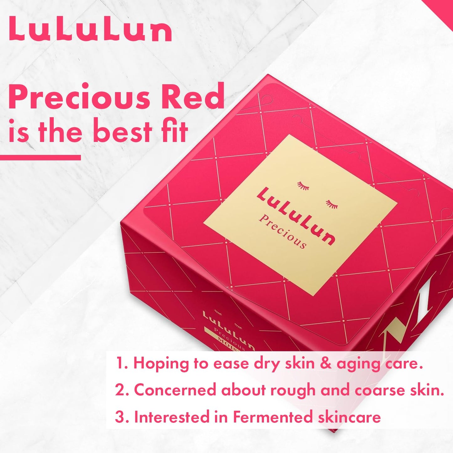Lululun 32EA Anti Aging Face Mask for Women, Daily Face Masks Skincare & Moisturizing FACE MASK with Rice Extract& Honey, Collagen Face Mask Sheet & Facial Mask & Sheet Mask from Japan PRECIOUS MOIST