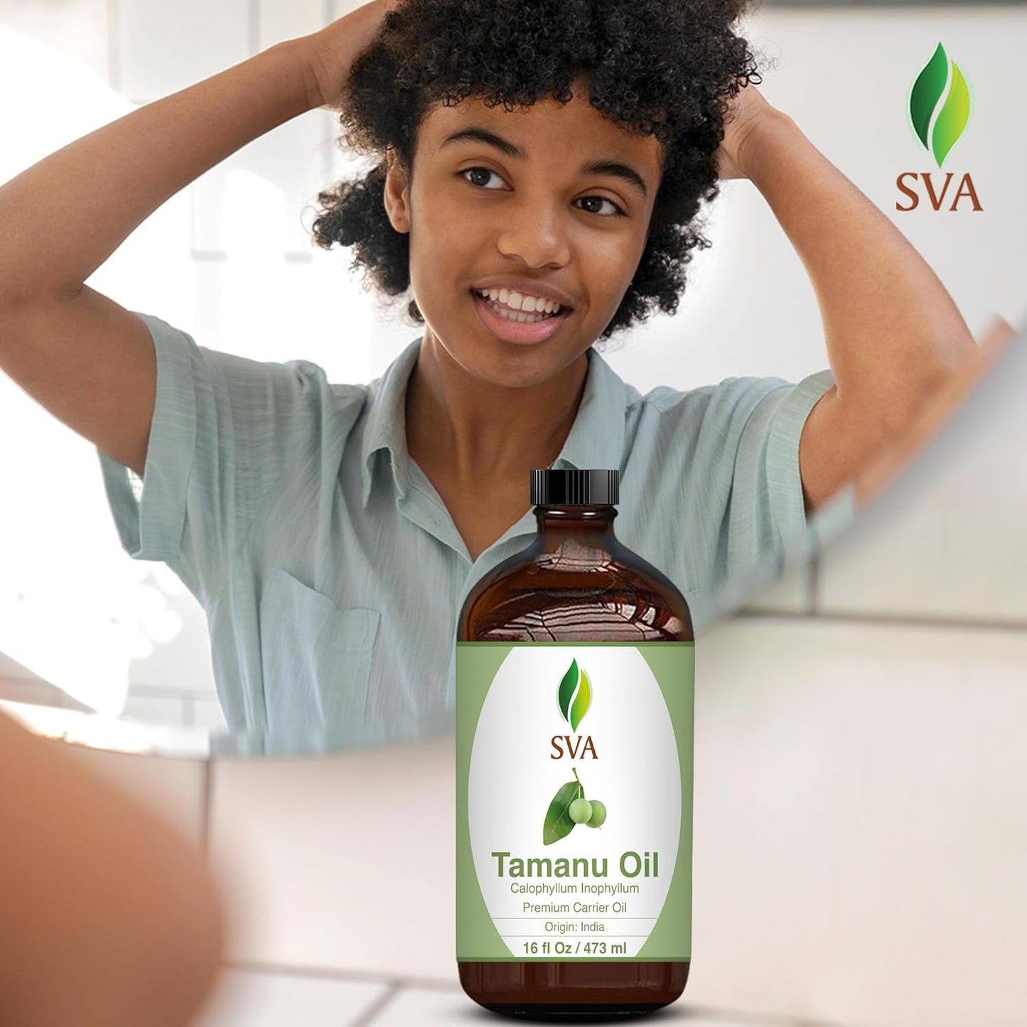SVA Tamanu Seed Oil - 16 Fl Oz – 100% Natural Cold Pressed Tamanu Oil - for Face, Skin Care, Hair Care, Scalp Massage & Body Massage – Carrier Oil