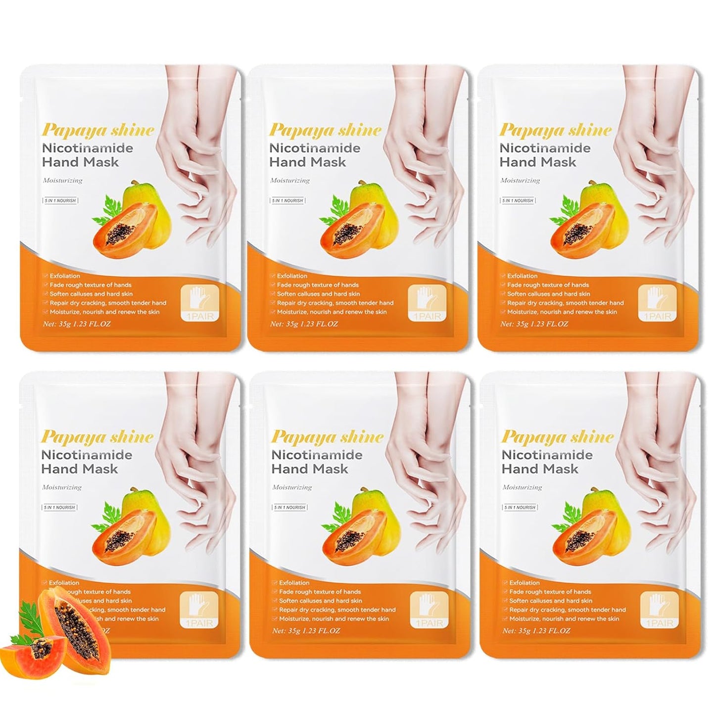 Hydrating Hand Masks, 6PCS Hand Mask Moisturizing Gloves for Men Women, Smooth Long Lasting Soft Exfoliating Hand Peeling Spa Mask Moisturizer Beauty Gift Set for Dry Cracked Rough Dull Hands（M)