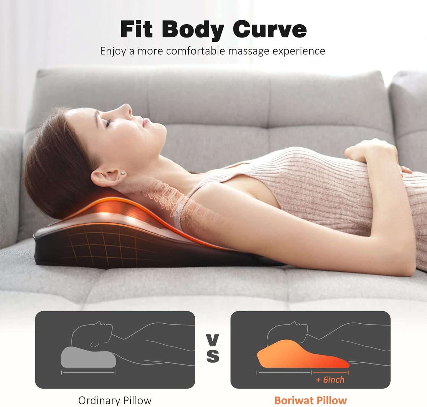 Back Massager with Heat, Massagers for Neck and Back, 3D Deep Tissue Kneading Massage Pillow for Neck, Shoulder, Leg Pain Relief, Gifts for Men Women Mom Dad, Relax at Home Office and Car - Dark Gray