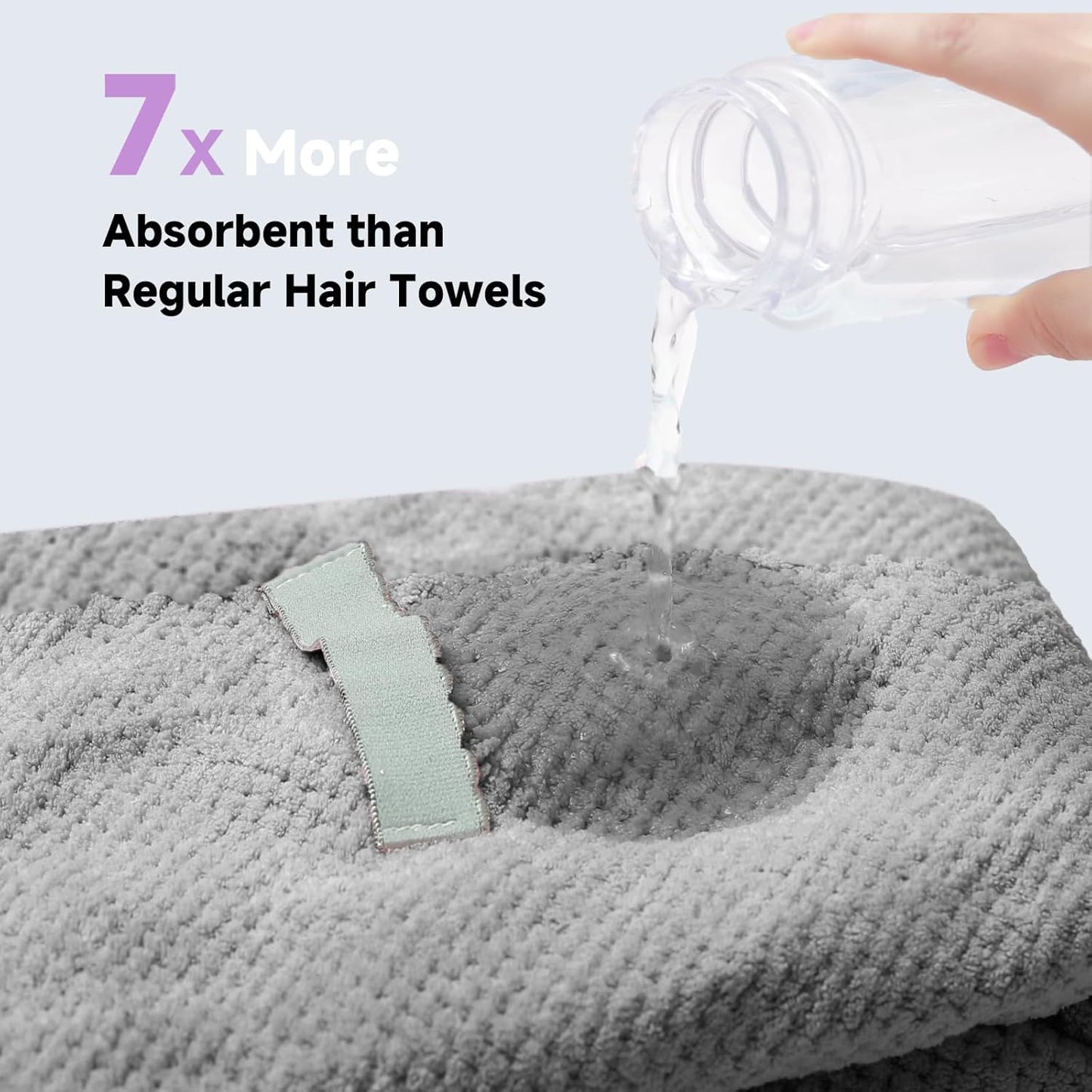 Large Microfiber Hair Towel for Women,Super Soft Anti Frizz & Quick Dry for Curly Hair,Ultra Absorbent Hair Wrap Towels for Long,Thick,Wet Hair 24x42 Inches (Grey)