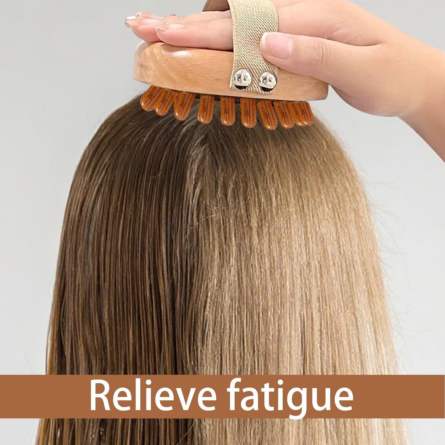 2pcs,Wooden Massage Brush for Body and Scalp - Natural Wood Cellulite Massager & Gua Sha Comb for Lymphatic Drainage, Muscle Pain Relief, Body Shaping