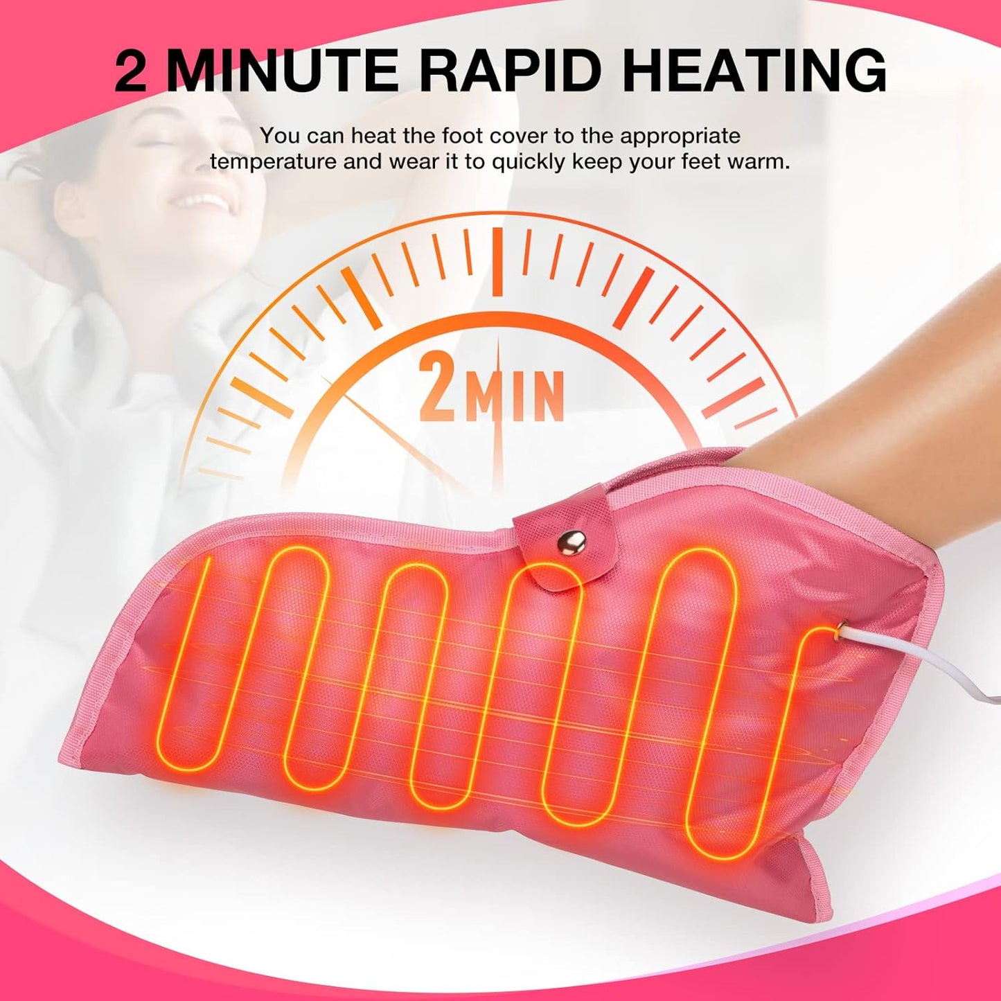 Noverlife Paraffin Wax Heated Booties, Electric Heated Nail Art Pedicure Foot Cover, Infrared Wax Therapy Treatment SPA Warmer Kit for Foot Care