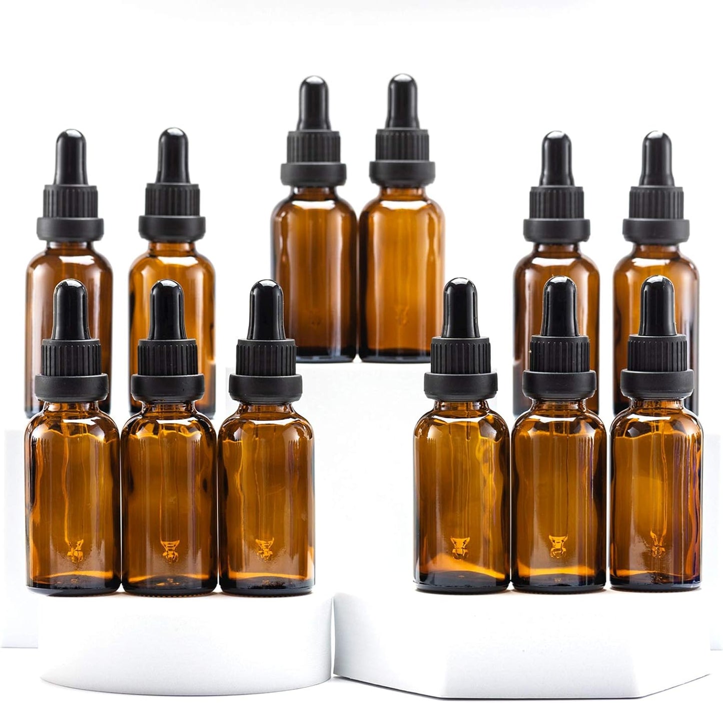 YIZHAO Amber Glass Dropper Bottle 1oz, Tincture Bottles with Glass Dropper, for Essential Oils, Aromatherapy, Cosmetic, Laboratory, Pharmacy, Liquids, Travel –12 Pcs