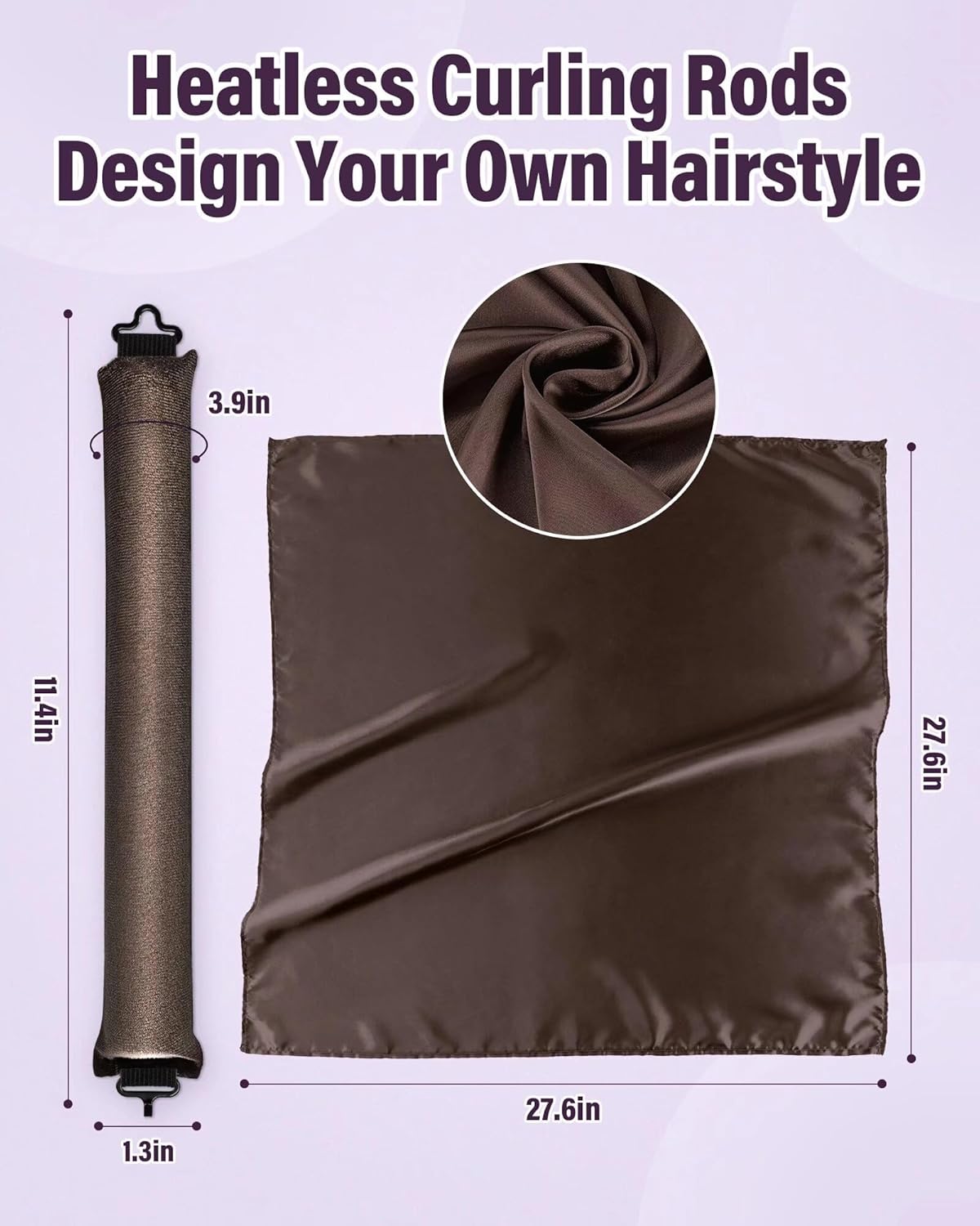 Heatless Hair Curler Overnight Curls-3 Pcs No Heat Curling Blowout Rod to Sleep In,Hair Rollers with Satin Scarf