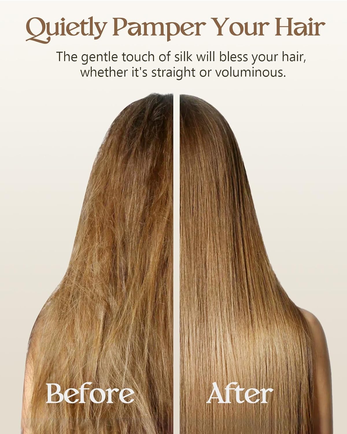 Silk Pillowcase 2 Pack - Pillow Cases Standard Set of 2 Size 20" x 26" for Hair and Skin Smooth Soft Breathable with Hidden Zipper Cooling Pillow Covers for Women, Light Grey