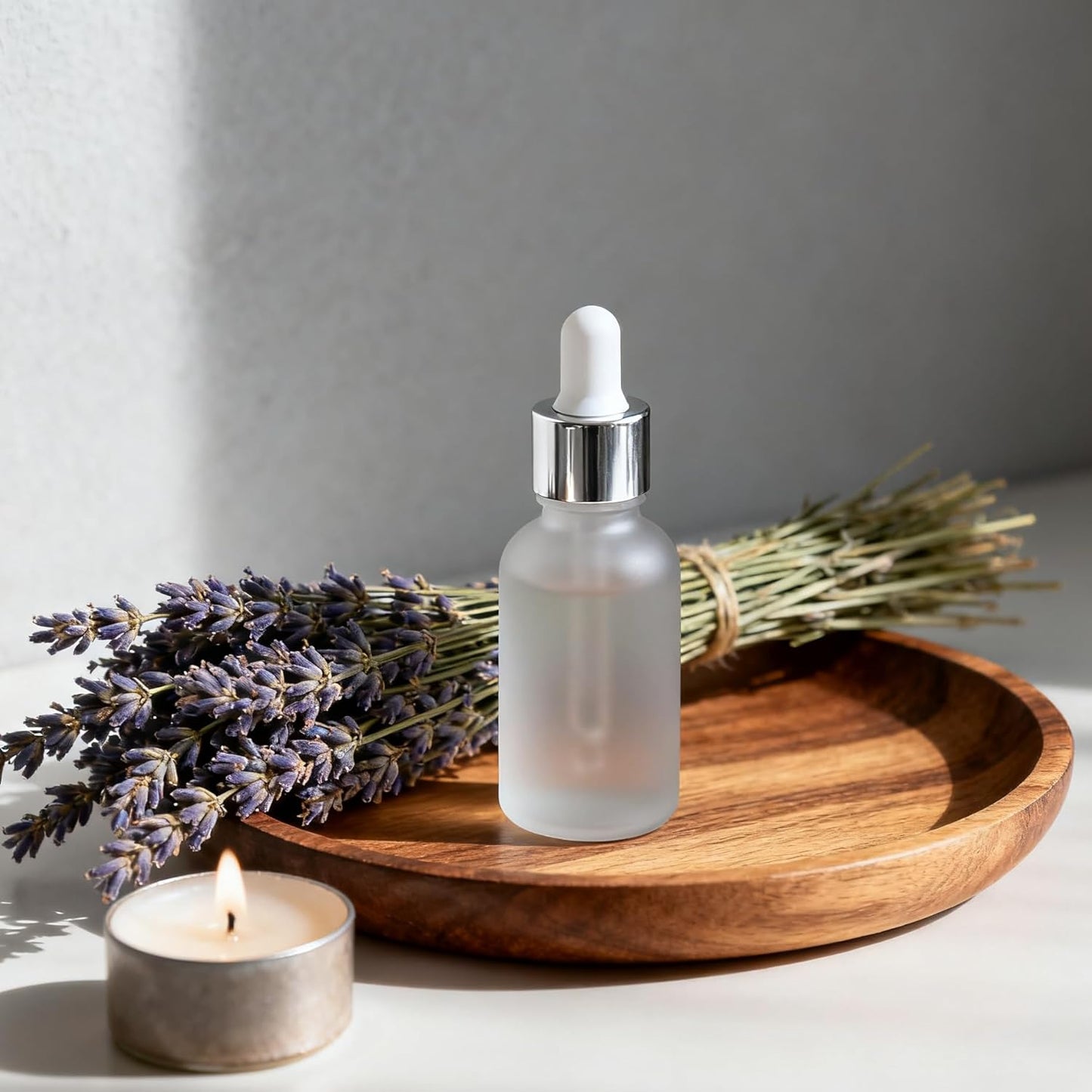 PrettyCare 24 pcs，Eye Dropper Bottle 0.5 oz（ 15 ml Frosted Glass Bottles with Silver Caps, 2 Extra Measured Pipettes, 48 Labels, 2 Funnels Empty Tincture Bottles for Essential Oils