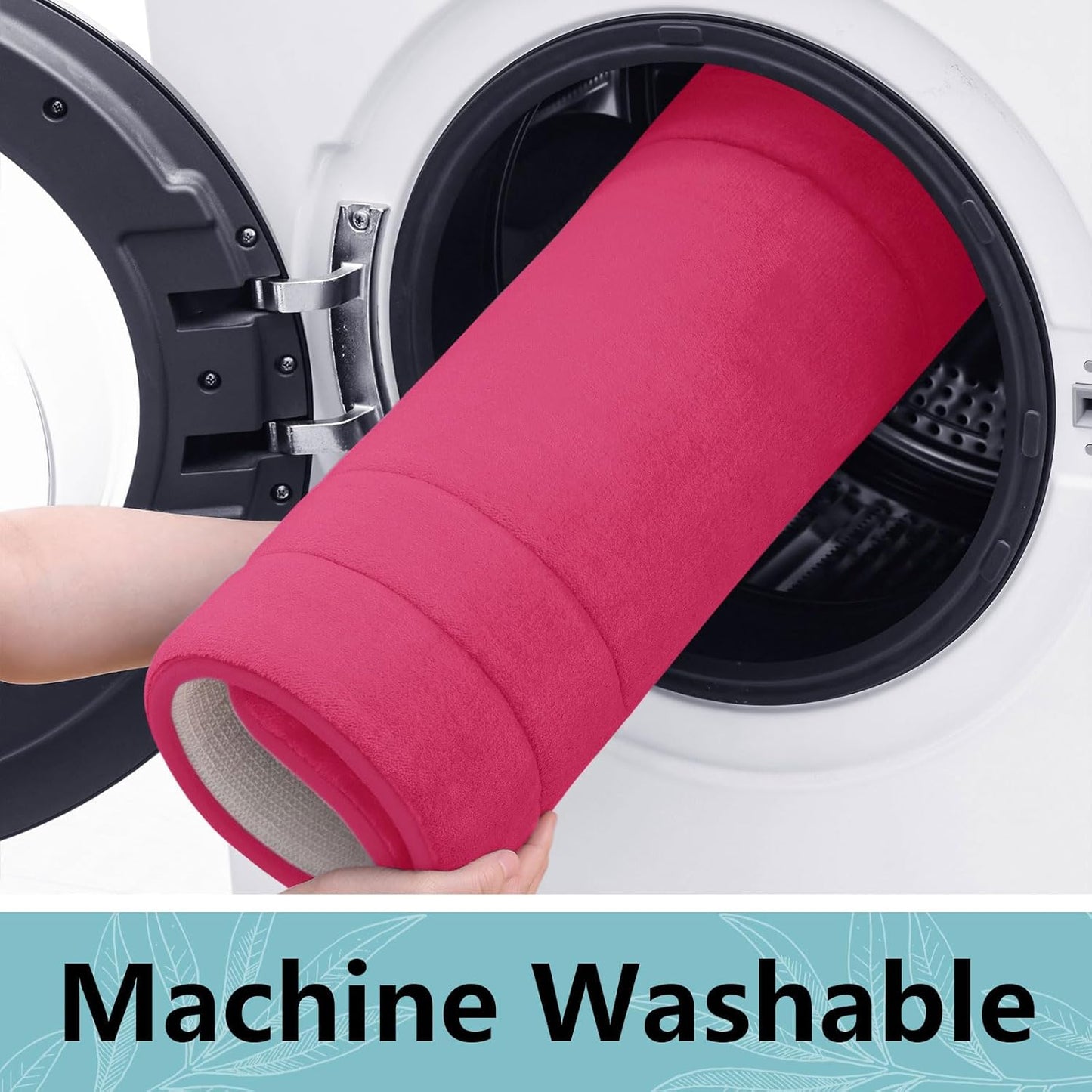 Arotive Memory Foam Bathroom Rug Mat 36x24, Ultra Soft and Absorbent Bath Mat, Machine Wash Dry, Comfortable Bath Rug Carpet for Bathroom Floor, Tub and Shower, Deep Pink