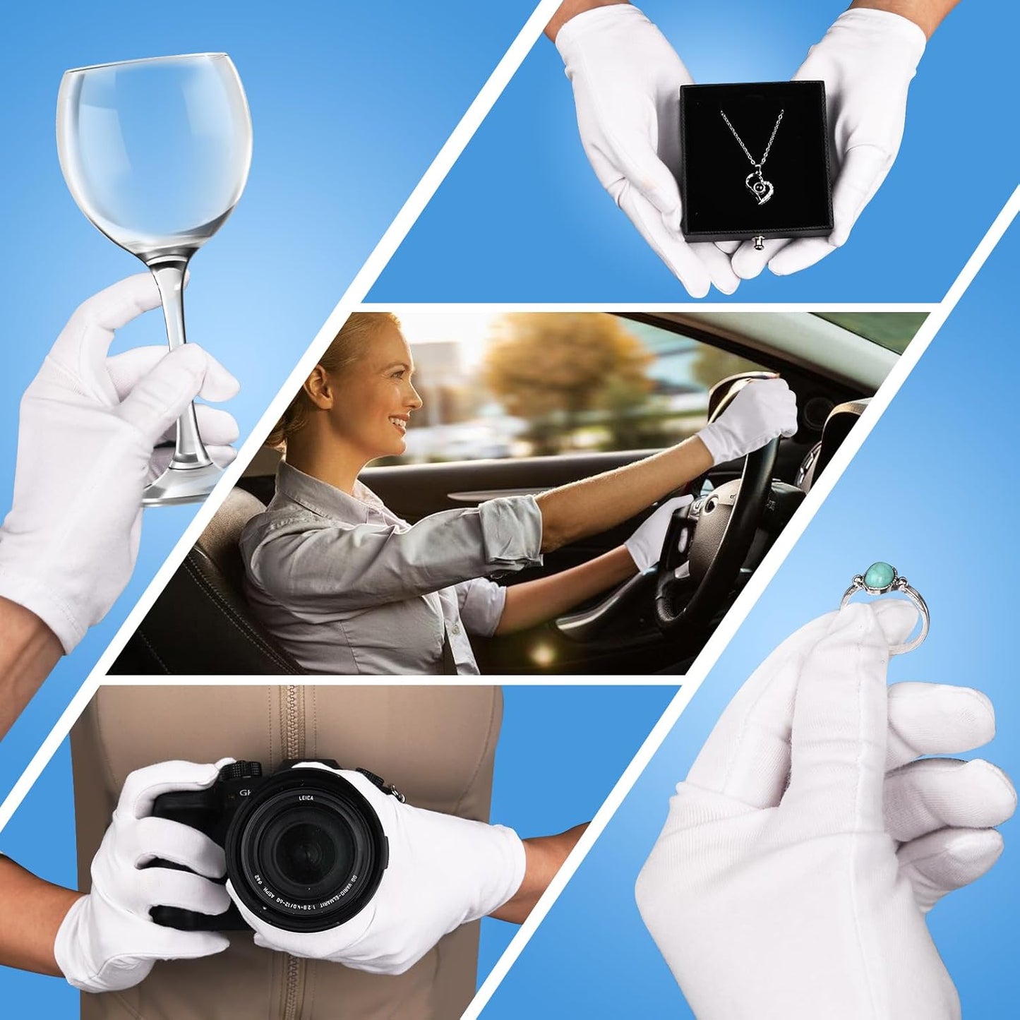 Donfri 2 Pairs White Moisturizing Gloves Overnight Cotton Gloves for SPA, Dry Hands Eczema, Hand Care, Day and Night Healing，Reusable