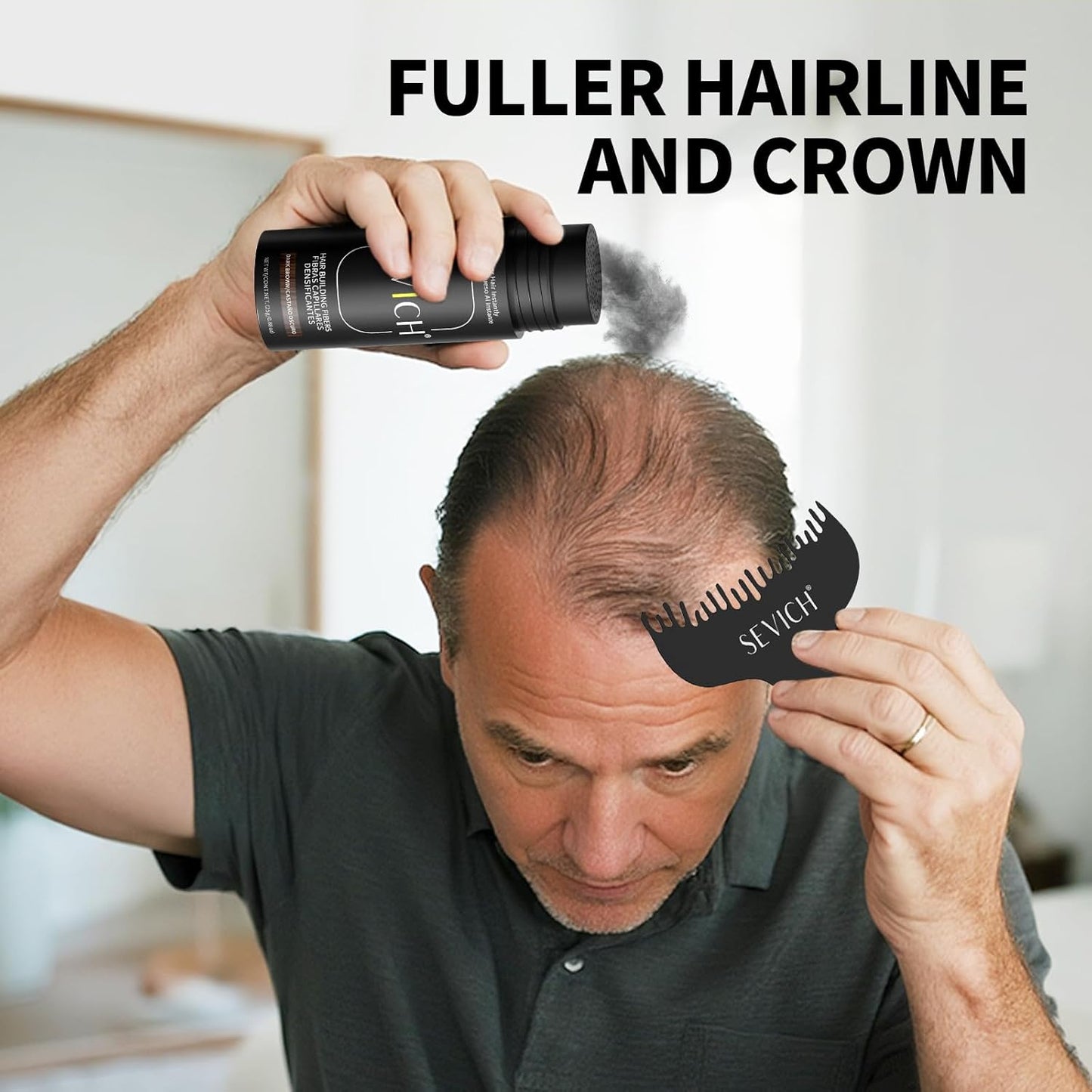 SEVICH Hair Fibers Refill 100g - Compatible with Most Brand Bottles | Hair Building Fibers for Thinning Hair | Instant Thickening Powder for Men & Women | 5-Second Natural Coverage,Dark Brown